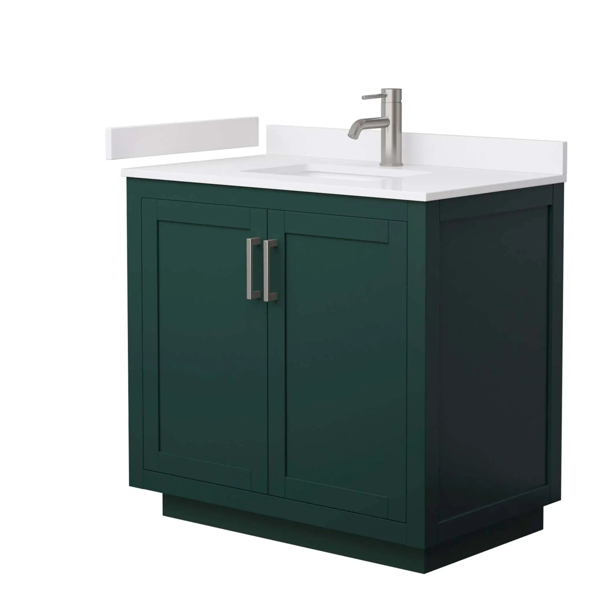 36" Miranda Single Bathroom Vanity in Green with Brushed Nickel Trim by Wyndham