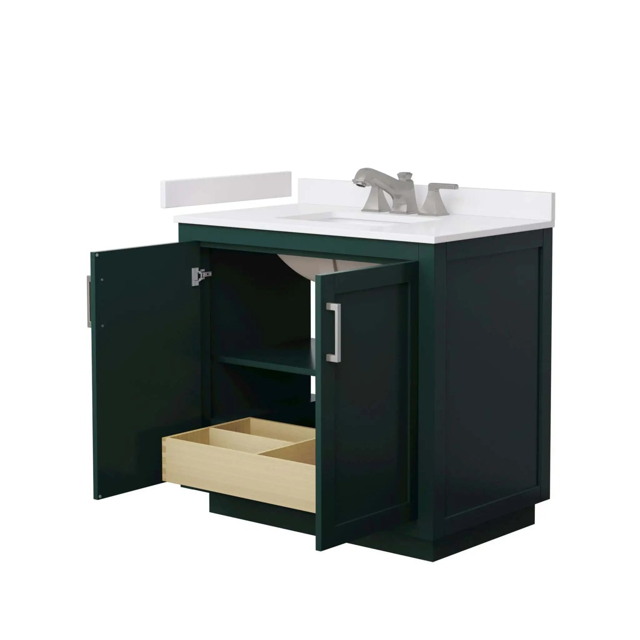 36" Miranda Single Bathroom Vanity in Green with Brushed Nickel Trim by Wyndham