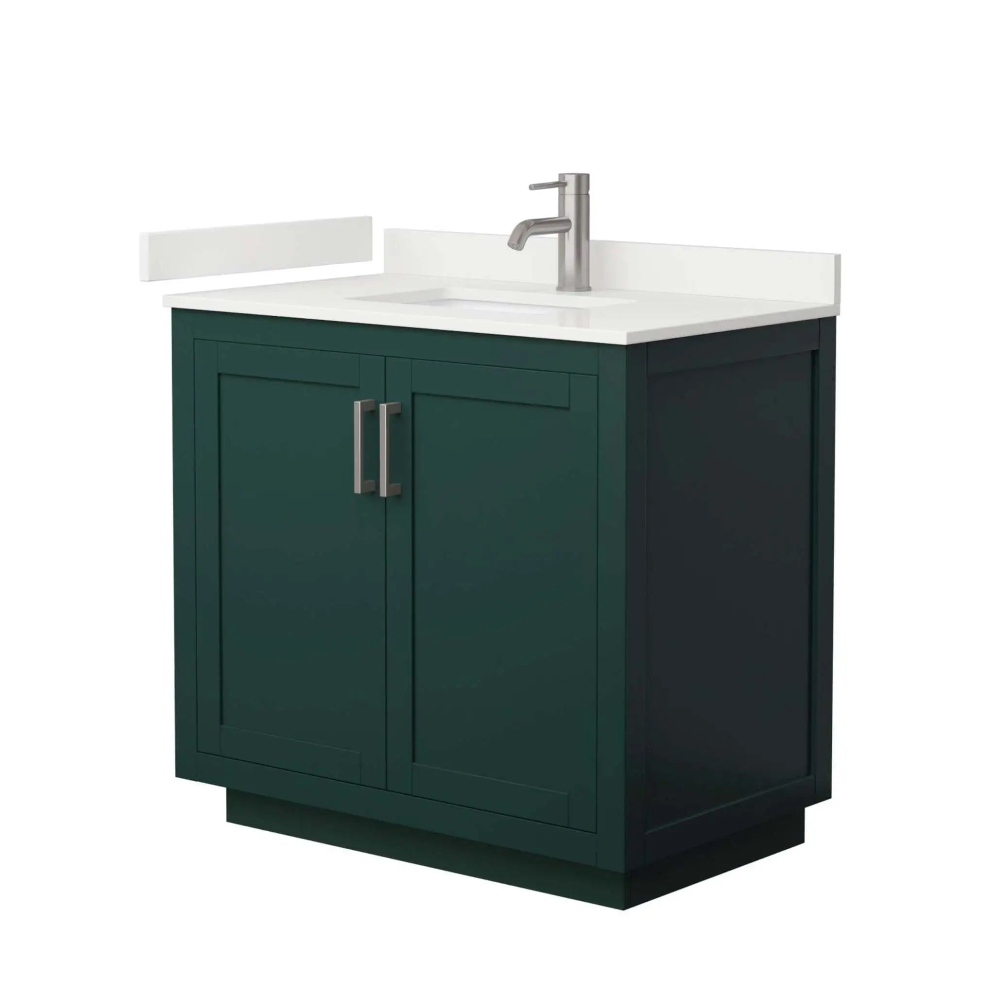 36" Miranda Single Bathroom Vanity in Green with Brushed Nickel Trim by Wyndham