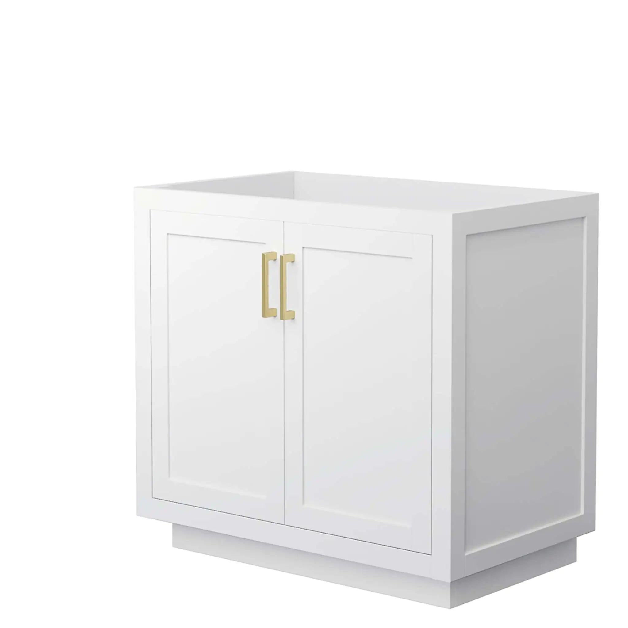 36" Miranda Single Bathroom Vanity in White with Brushed Gold Trim by Wyndham