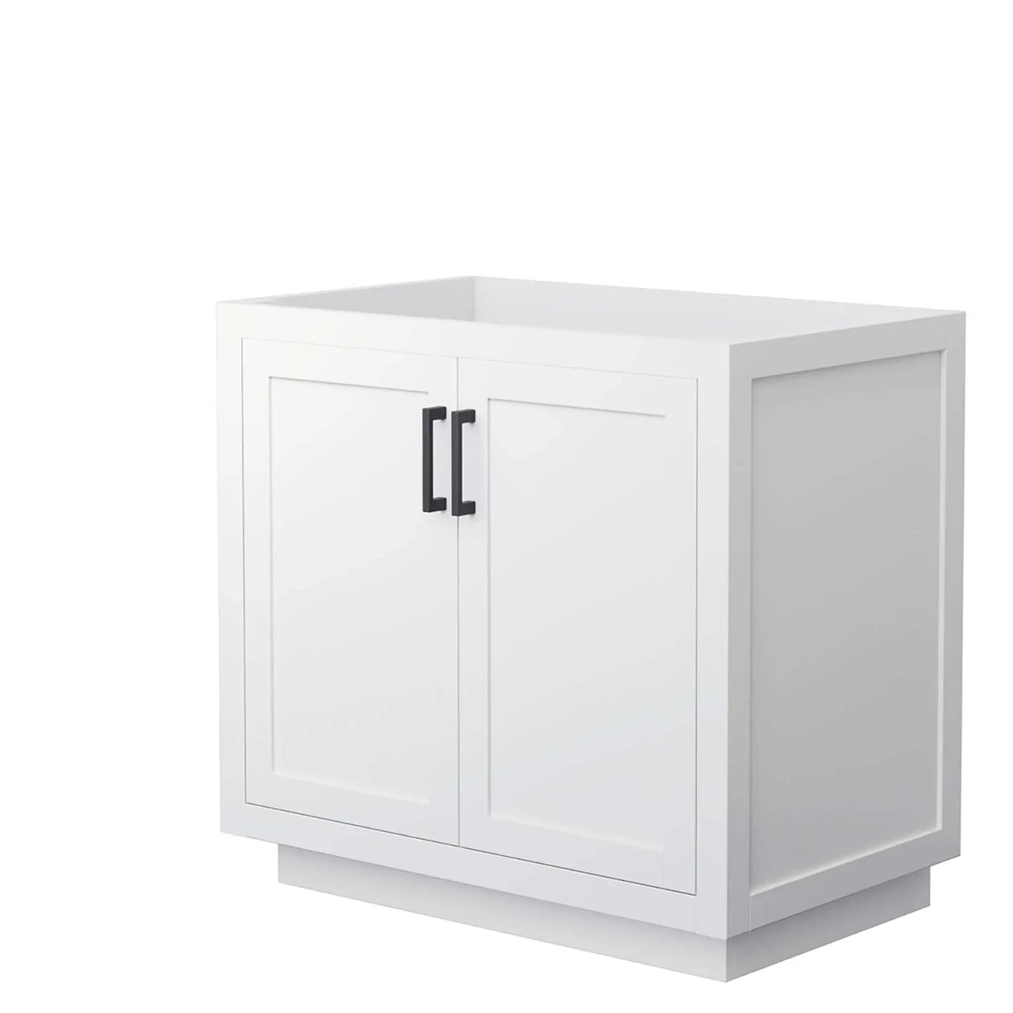 36" Miranda Single Bathroom Vanity in White with Matte Black Trim by Wyndham