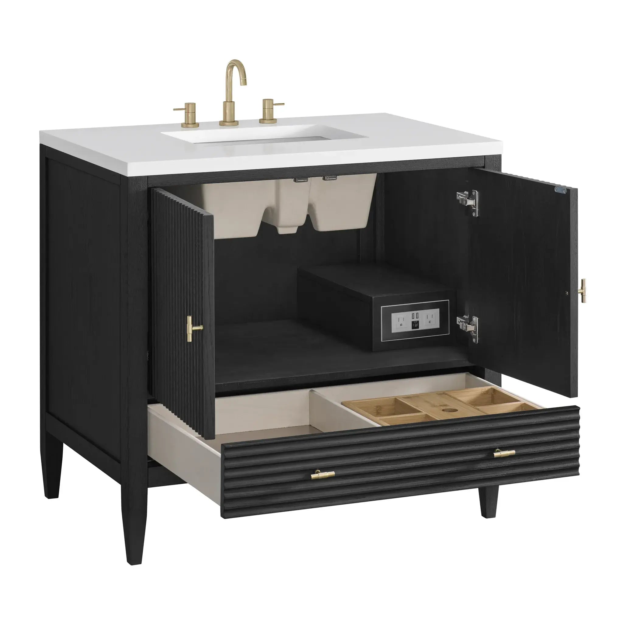 36" Myrrin Vanity in Carbon Oak-Cabinet Only-Not Available image 9