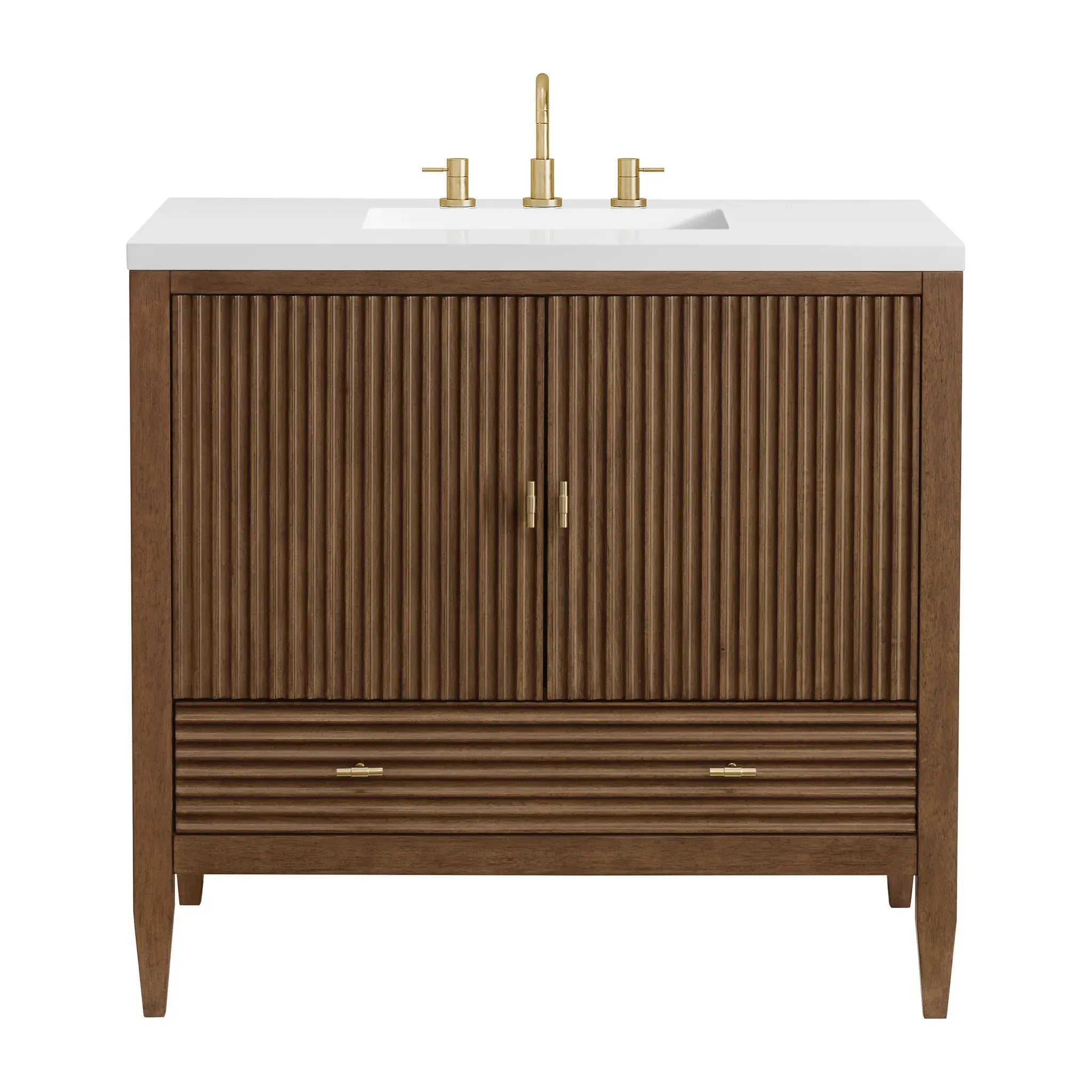 36" Myrrin Vanity in Mid Century Walnut-Cabinet Only-Not Available image