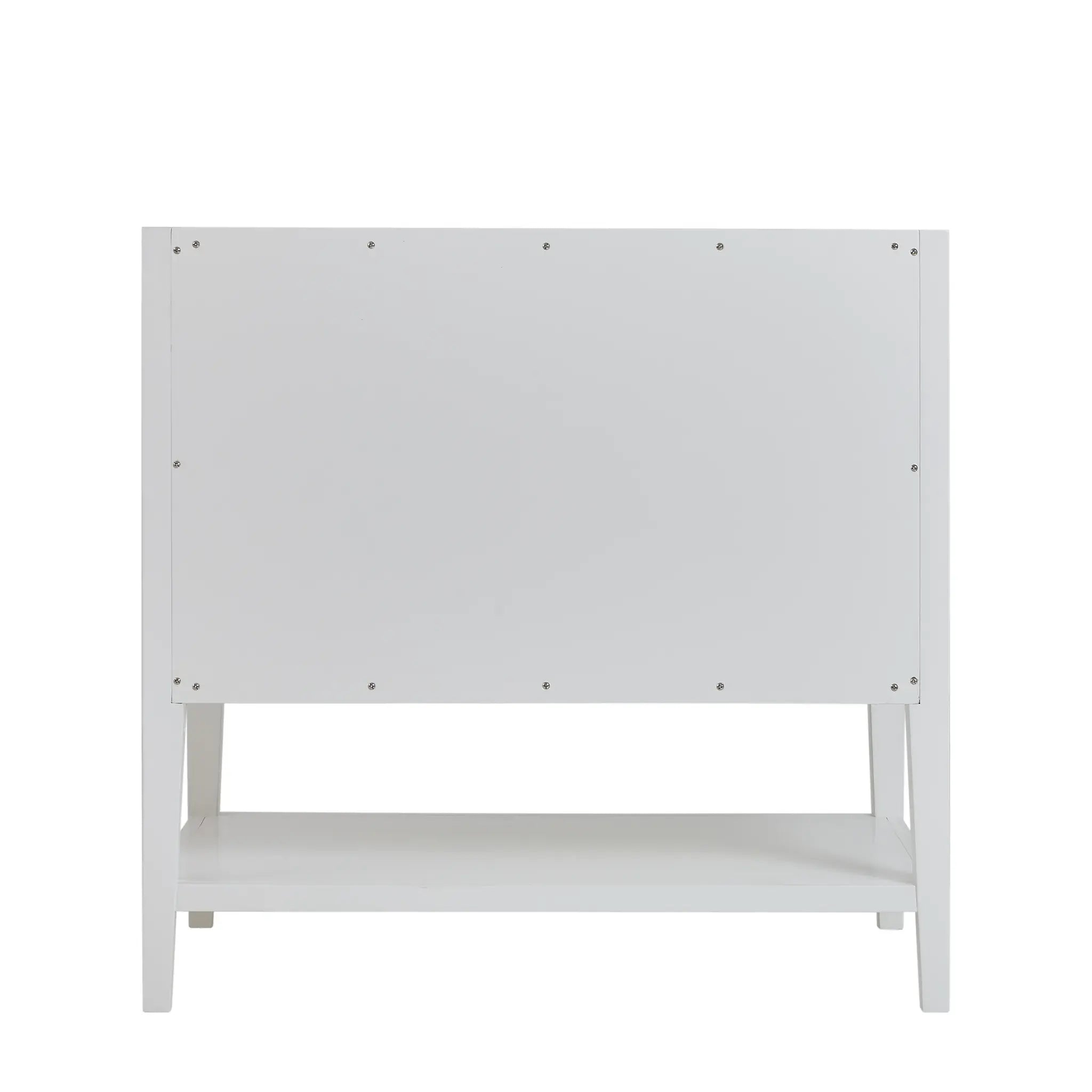 36" Olena Single Vanity in Light Mappa Burl and Polished White-Cabinet Only-Not Available image 4