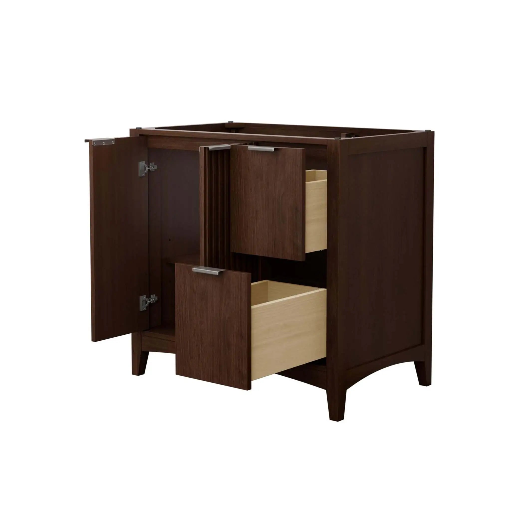 36" Palmilla Single Bathroom Vanity in Dark Walnut with Brushed Nickel Trim by Wyndham