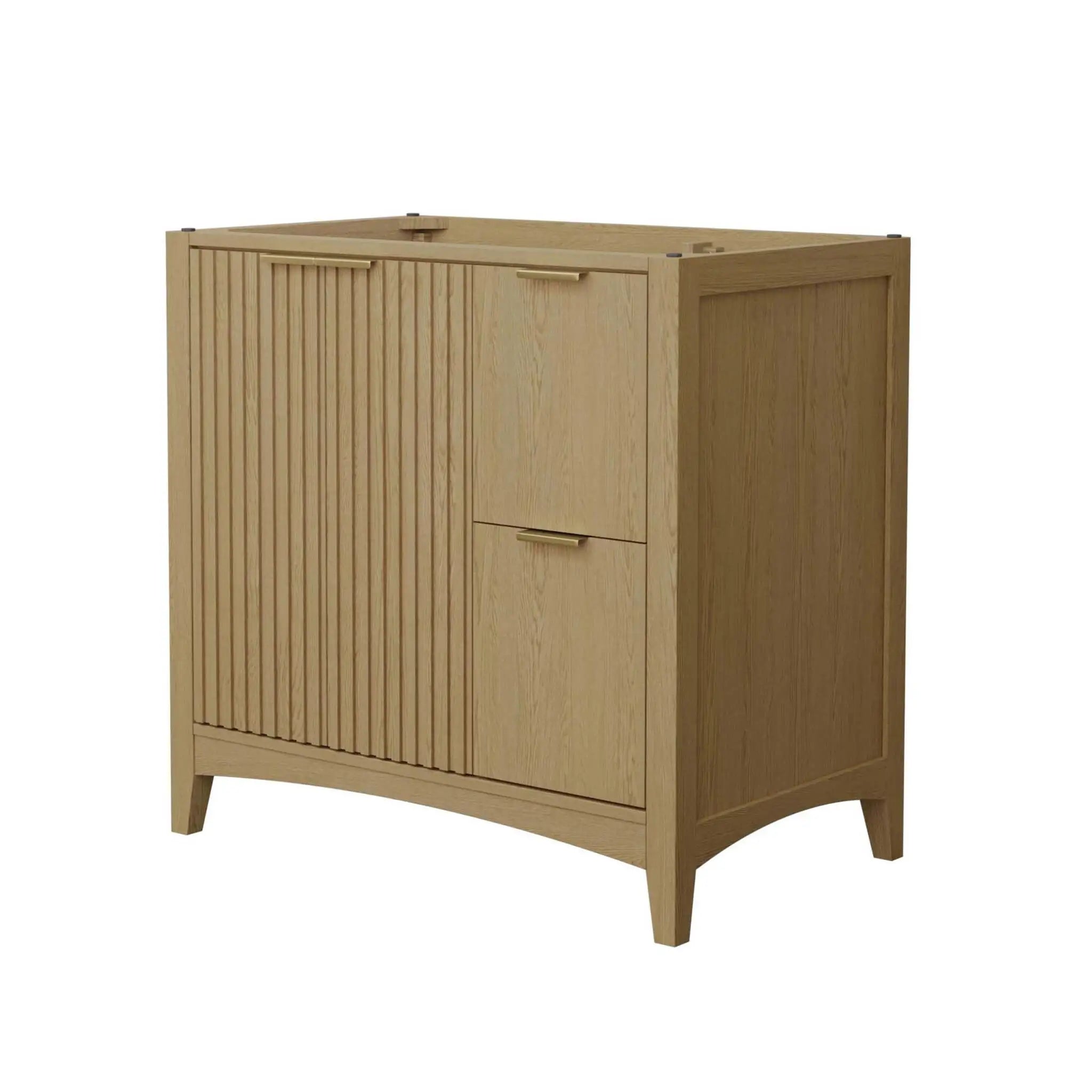 36" Palmilla Single Bathroom Vanity in Natural Oak with Brushed Gold Trim by Wyndham