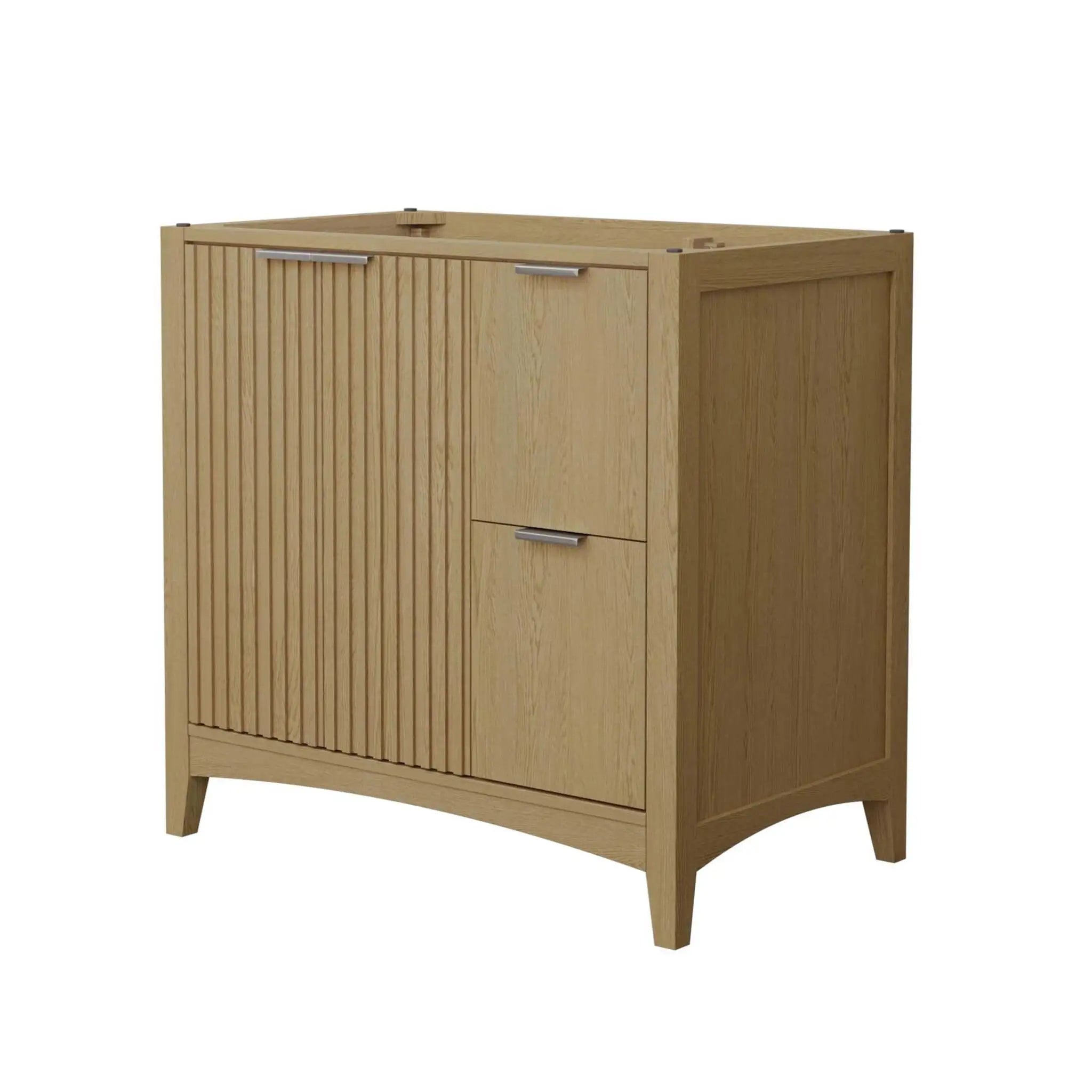 36" Palmilla Single Bathroom Vanity in Natural Oak with Brushed Nickel Trim by Wyndham