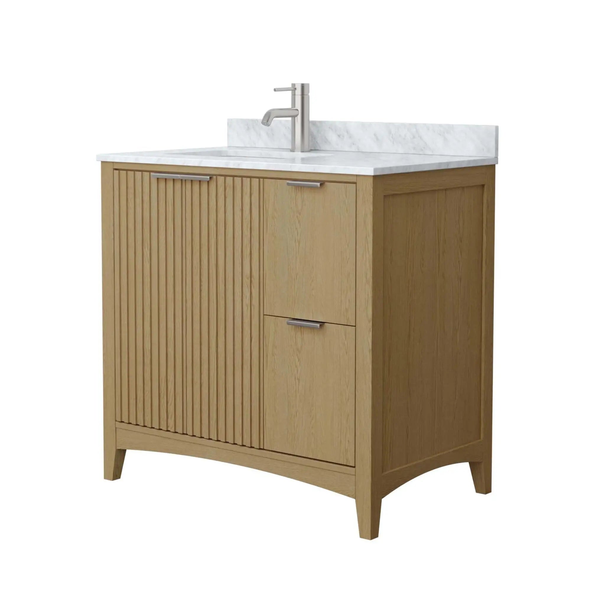 36" Palmilla Single Bathroom Vanity in Natural Oak with Brushed Nickel Trim by Wyndham
