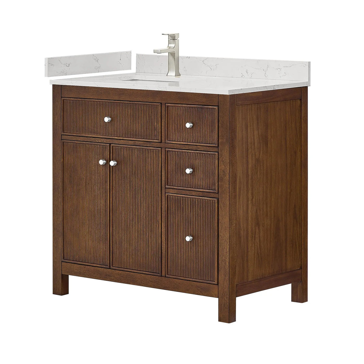 36" Pendry Single Bathroom Vanity Dark Walnut Brushed Nickel Trim by wyndham View 1