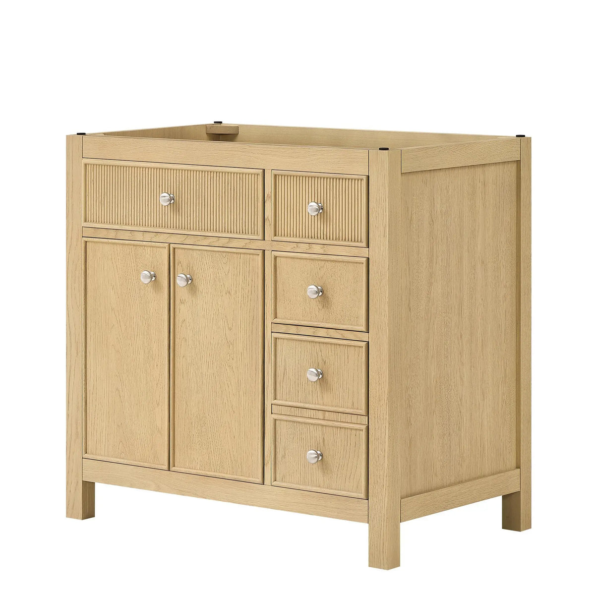 36" Rian Single Bathroom Vanity (Offset) Scandinavian Oak Brushed Nickel Trim by wyndham View 3