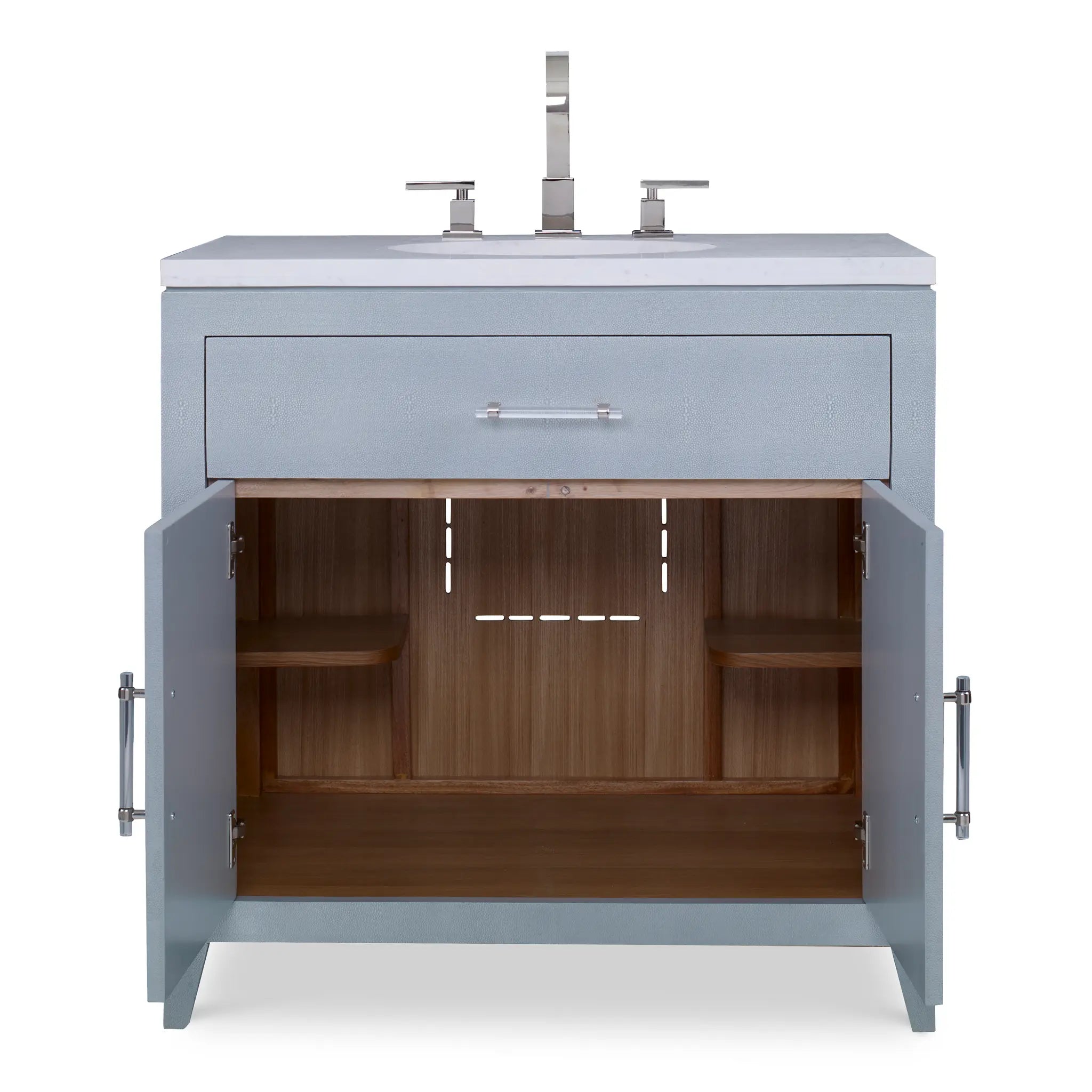 36" Shagreen Sink Chest - Polar Blue by Ambella Home image 3