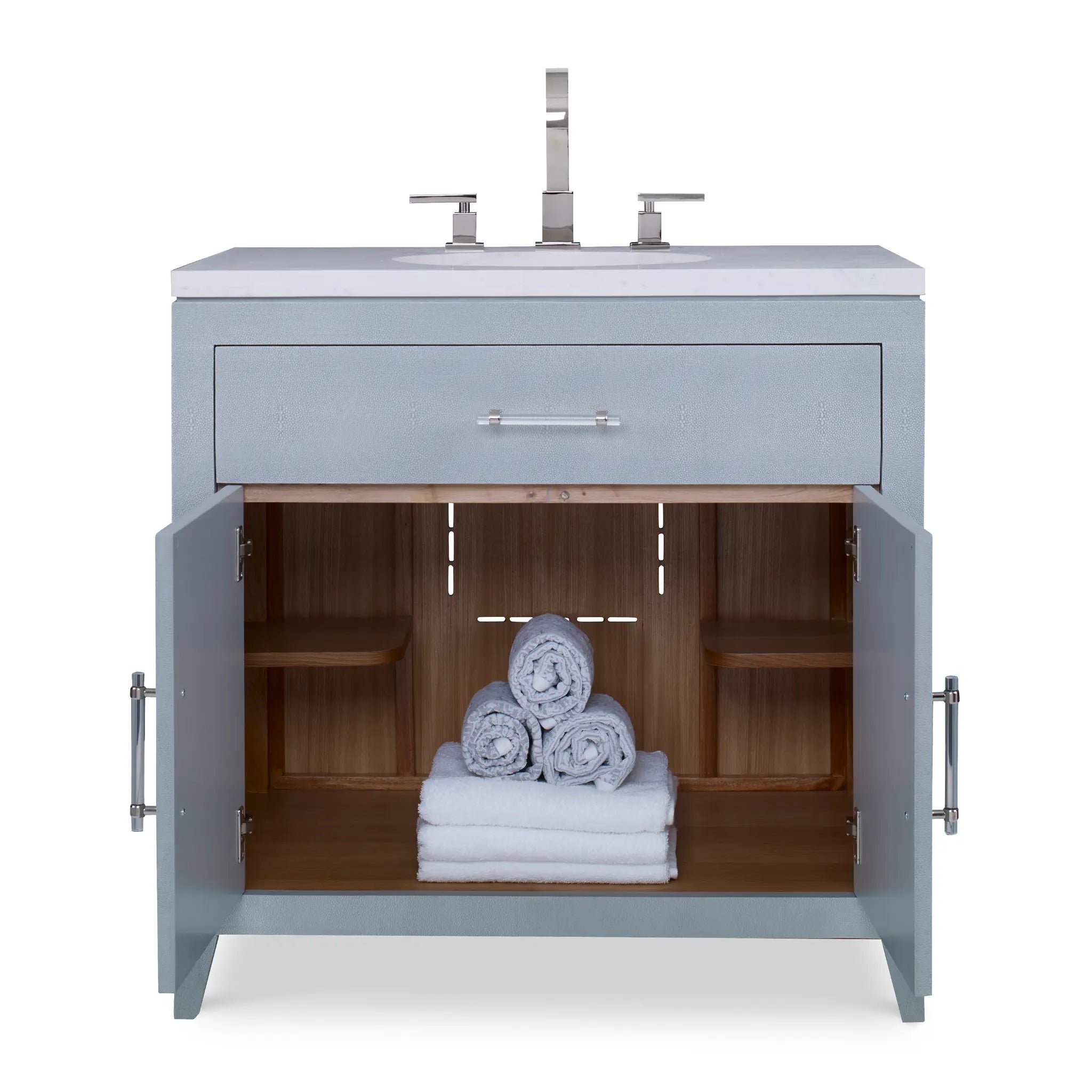36" Shagreen Sink Chest - Polar Blue by Ambella Home image 4