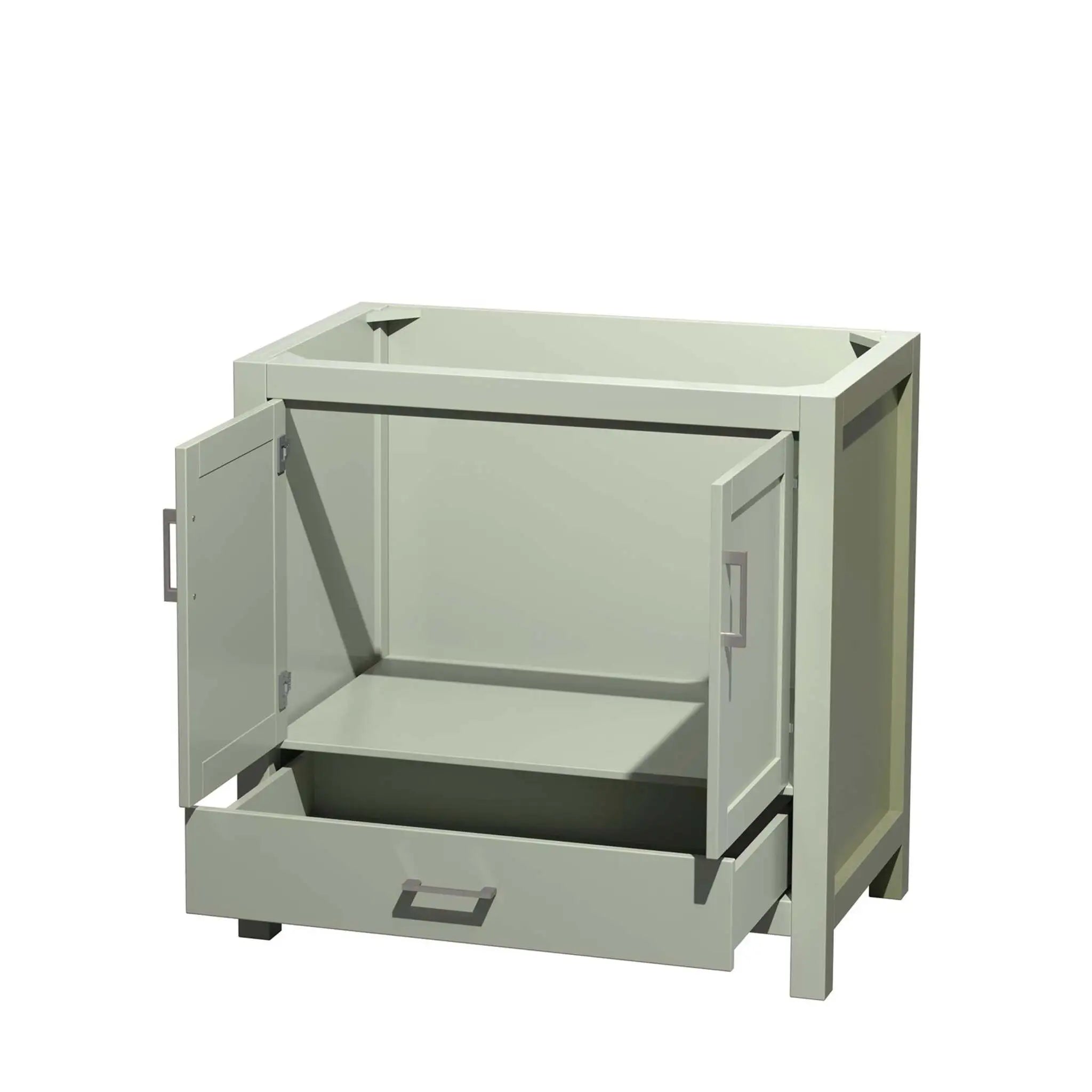 36" Sheffield 36 inch Single Bathroom Vanity in Light Green with Brushed Nickel Trim by Wyndham