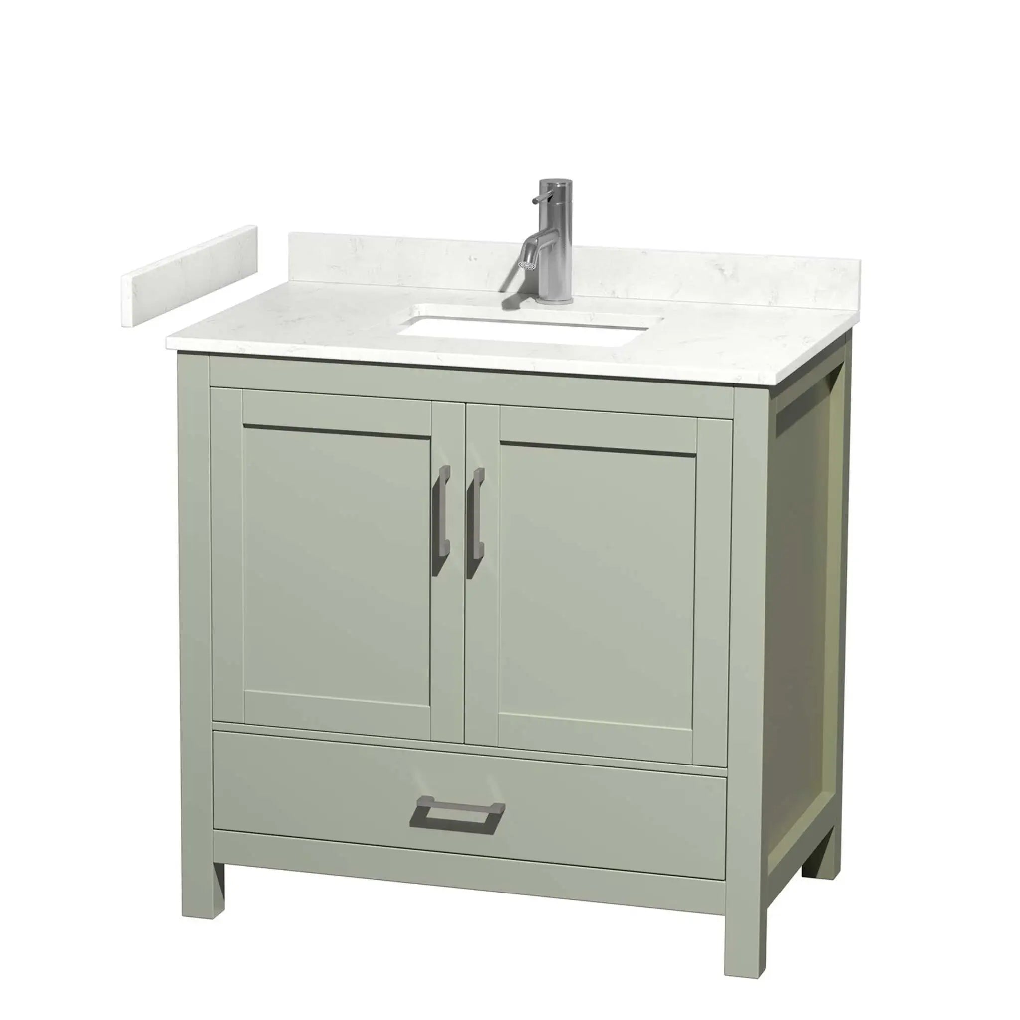 36" Sheffield 36 inch Single Bathroom Vanity in Light Green with Brushed Nickel Trim by Wyndham