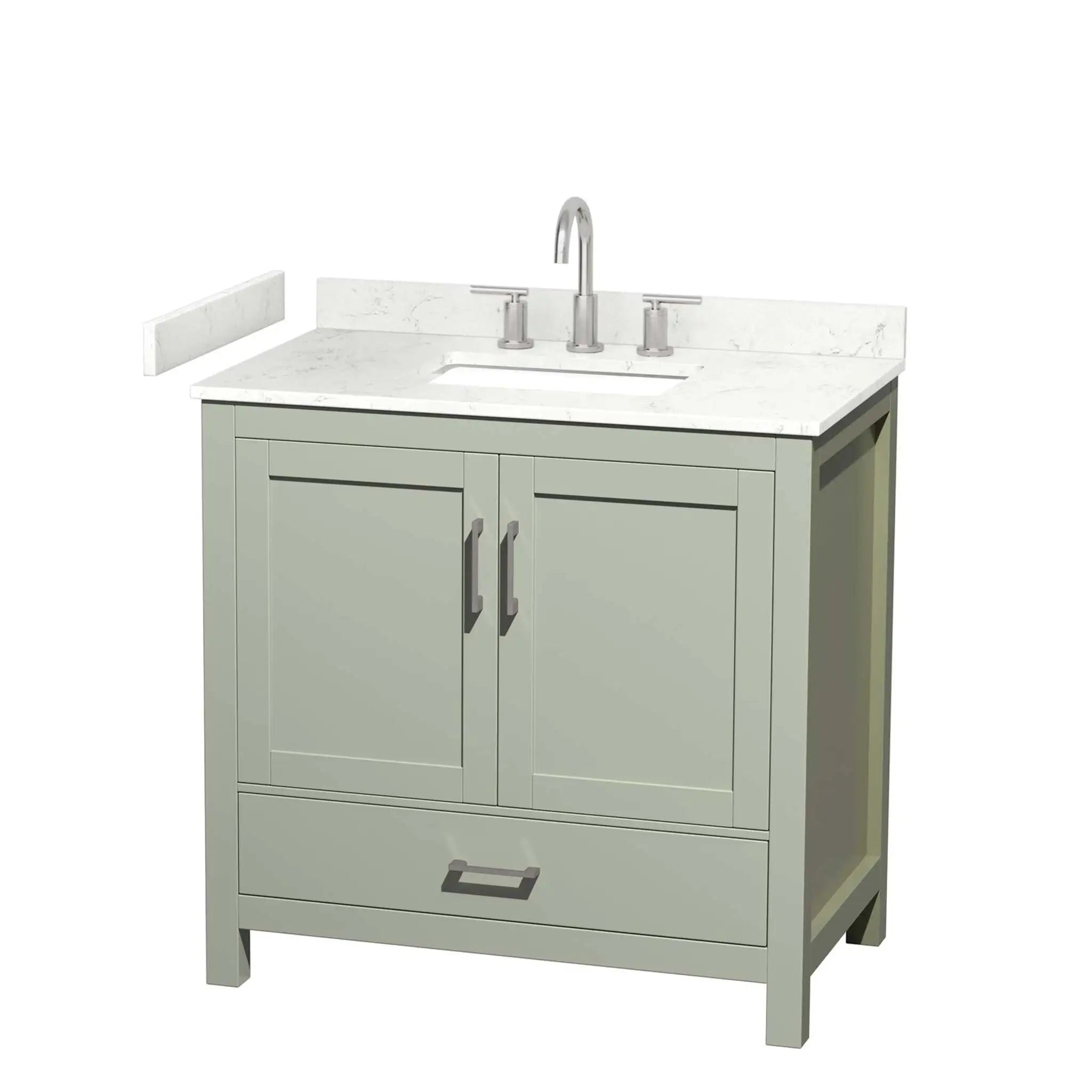 36" Sheffield 36 inch Single Bathroom Vanity in Light Green with Brushed Nickel Trim by Wyndham