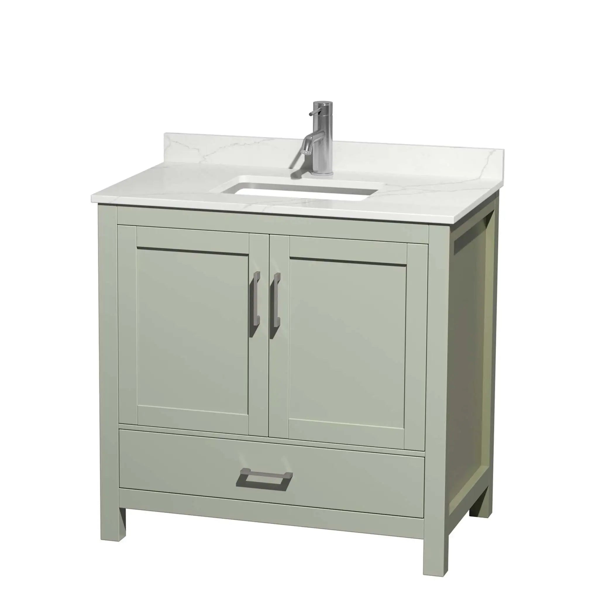 36" Sheffield 36 inch Single Bathroom Vanity in Light Green with Brushed Nickel Trim by Wyndham
