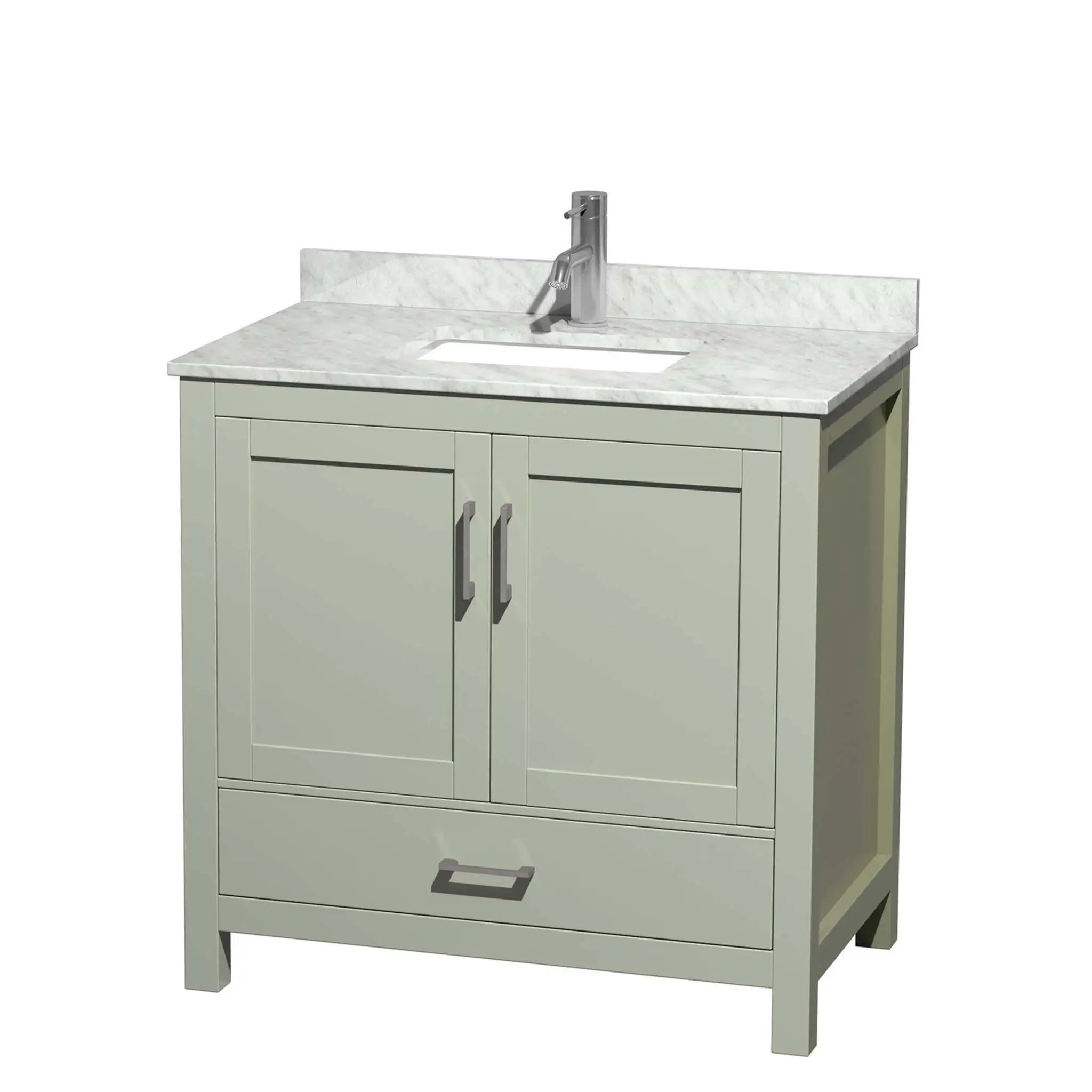 36" Sheffield 36 inch Single Bathroom Vanity in Light Green with Brushed Nickel Trim by Wyndham