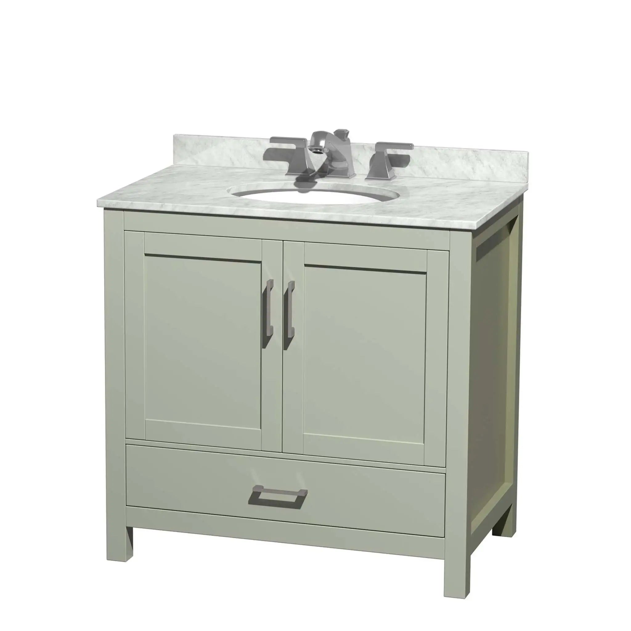 36" Sheffield 36 inch Single Bathroom Vanity in Light Green with Brushed Nickel Trim by Wyndham