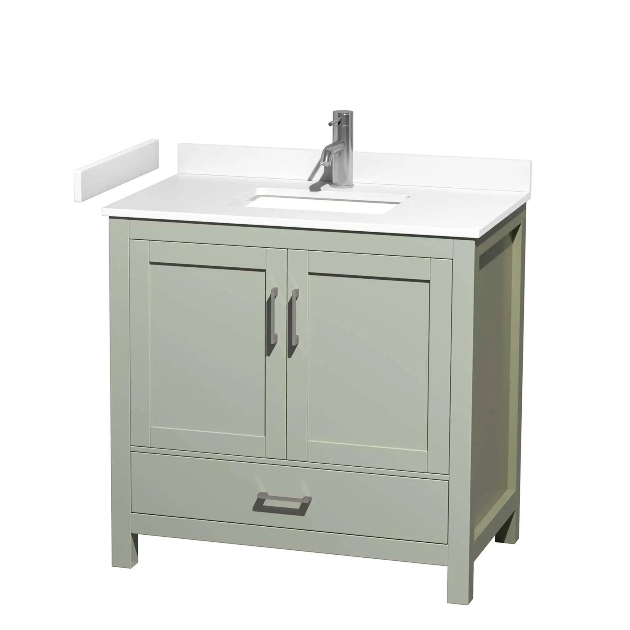 36" Sheffield 36 inch Single Bathroom Vanity in Light Green with Brushed Nickel Trim by Wyndham