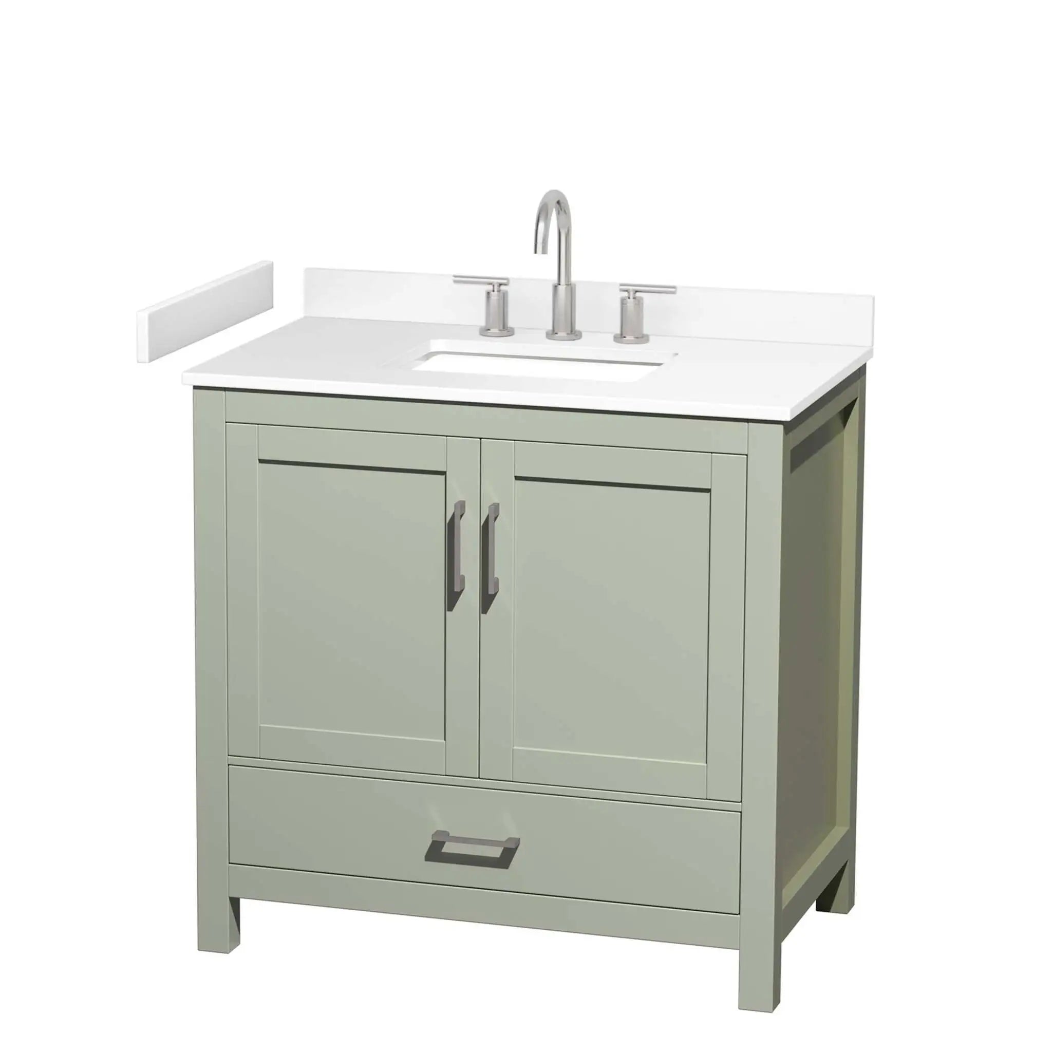 36" Sheffield 36 inch Single Bathroom Vanity in Light Green with Brushed Nickel Trim by Wyndham