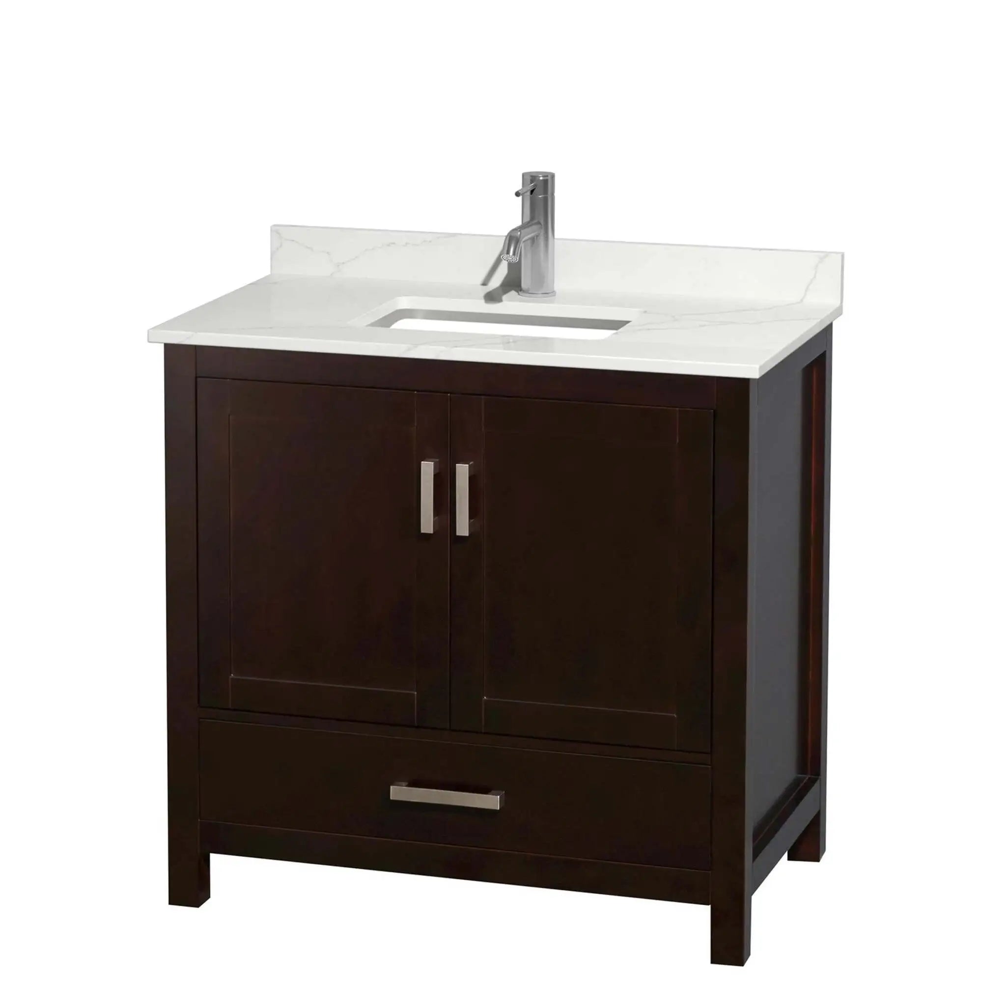 36" Sheffield Single Bathroom Vanity in Espresso with Brushed Chrome Trim by Wyndham