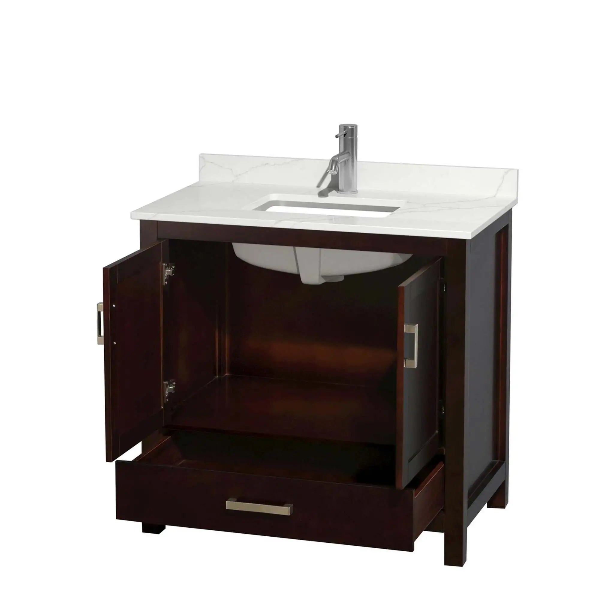 36" Sheffield Single Bathroom Vanity in Espresso with Brushed Chrome Trim by Wyndham