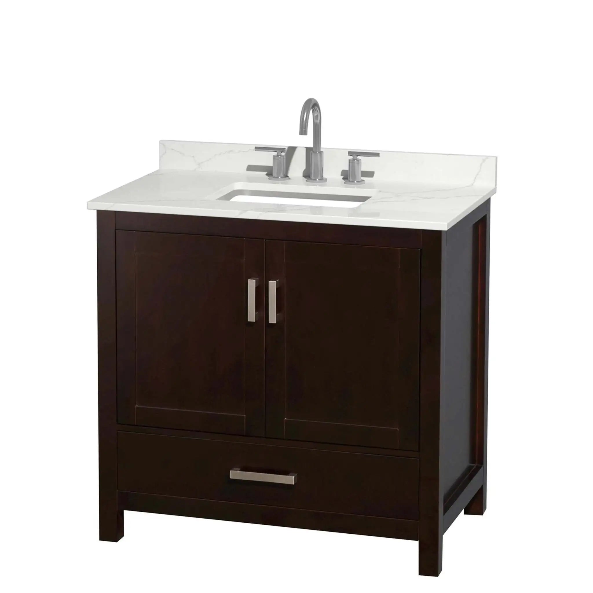 36" Sheffield Single Bathroom Vanity in Espresso with Brushed Chrome Trim by Wyndham
