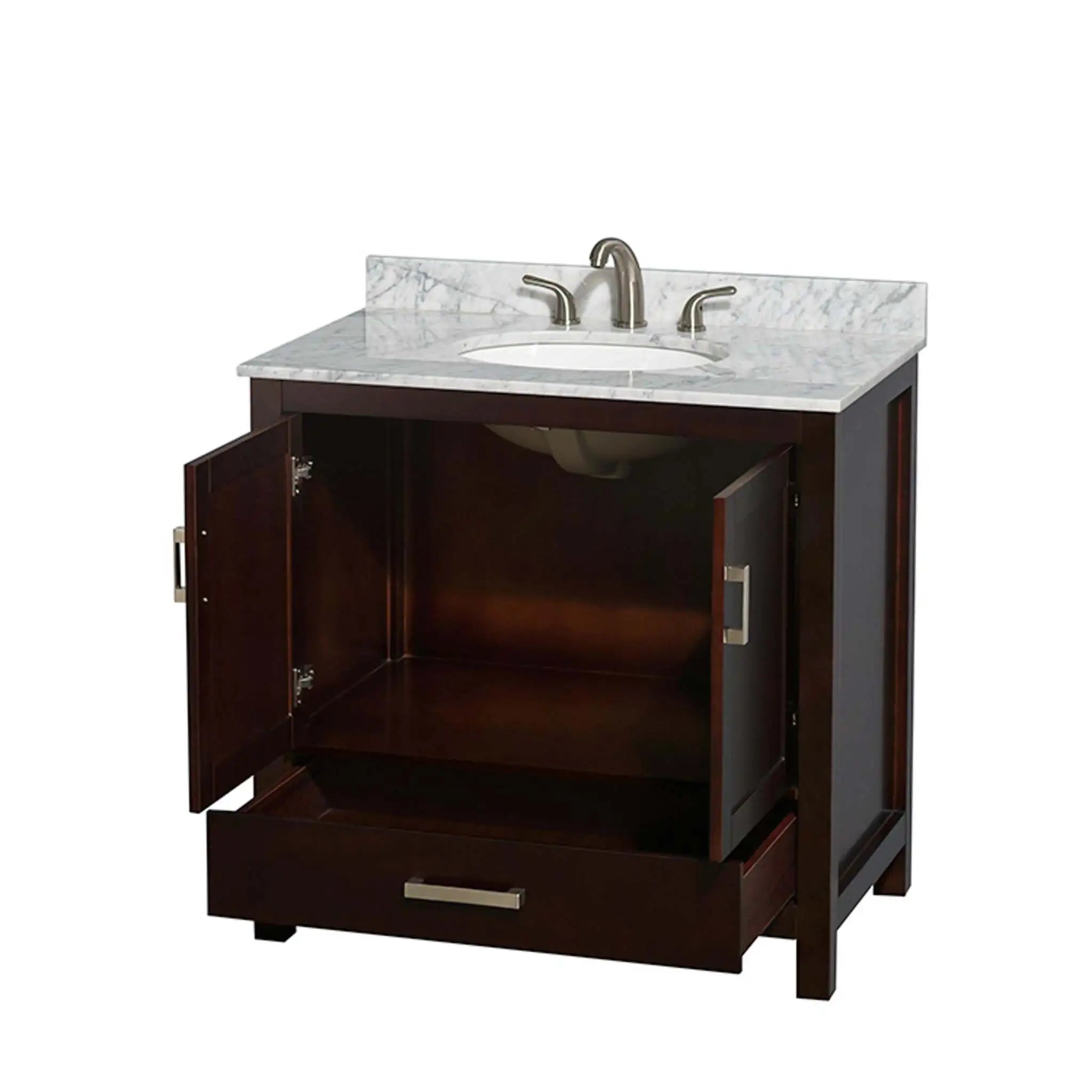 36" Sheffield Single Bathroom Vanity in Espresso with Brushed Chrome Trim by Wyndham