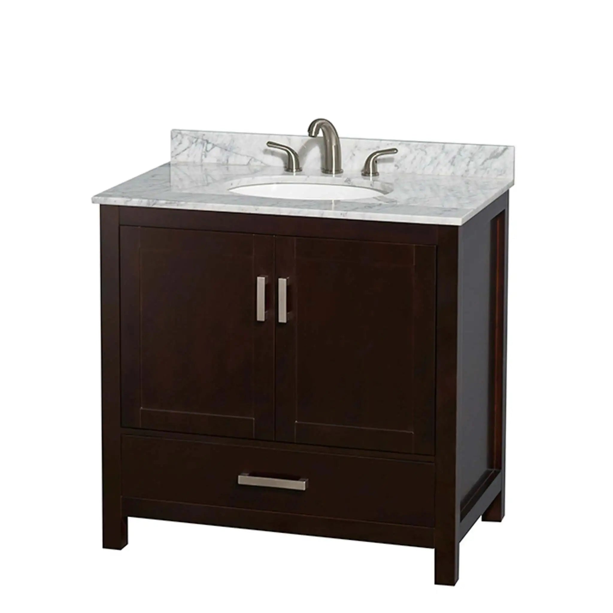 36" Sheffield Single Bathroom Vanity in Espresso with Brushed Chrome Trim by Wyndham