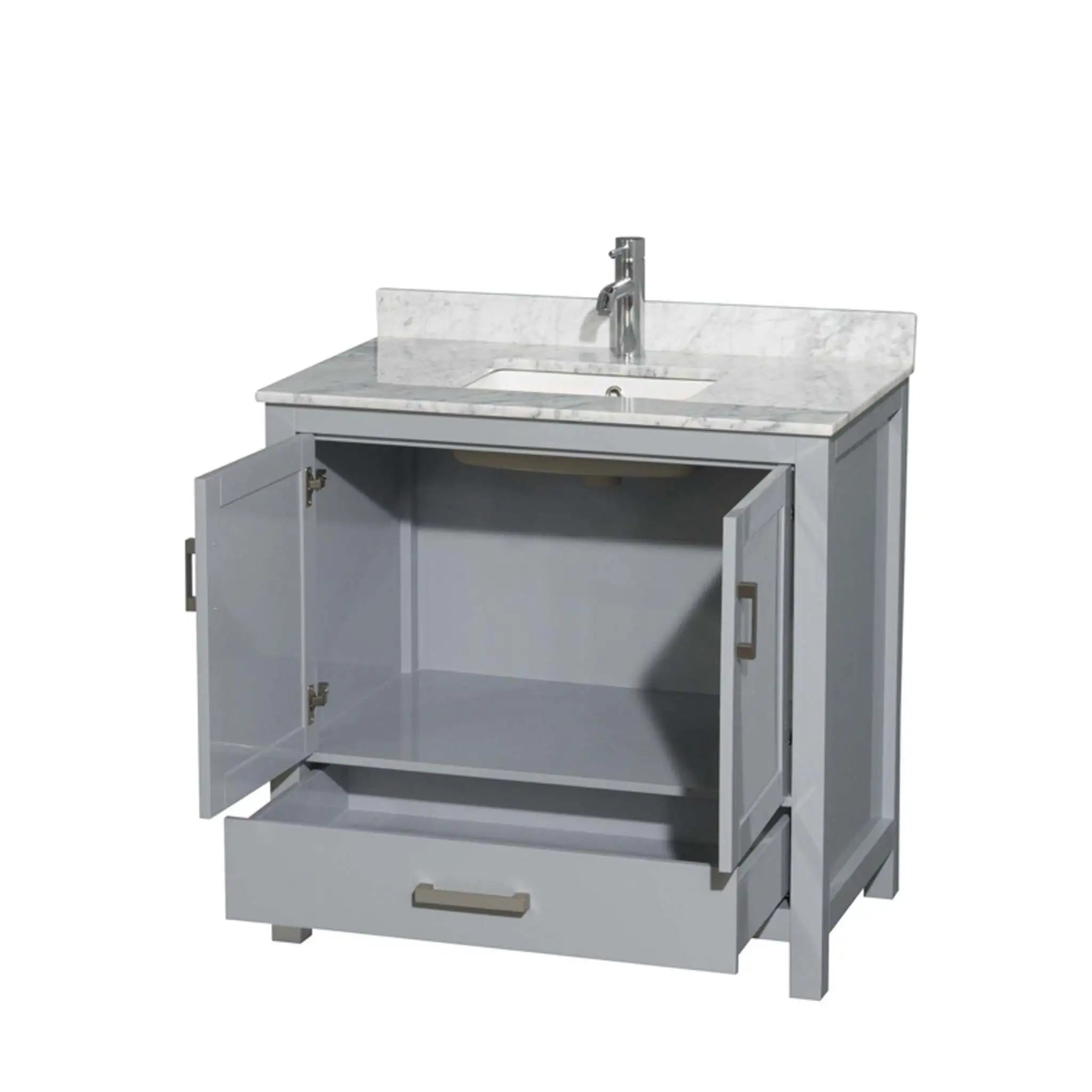 36" Sheffield Single Bathroom Vanity in Gray with Brushed Chrome Trim by Wyndham