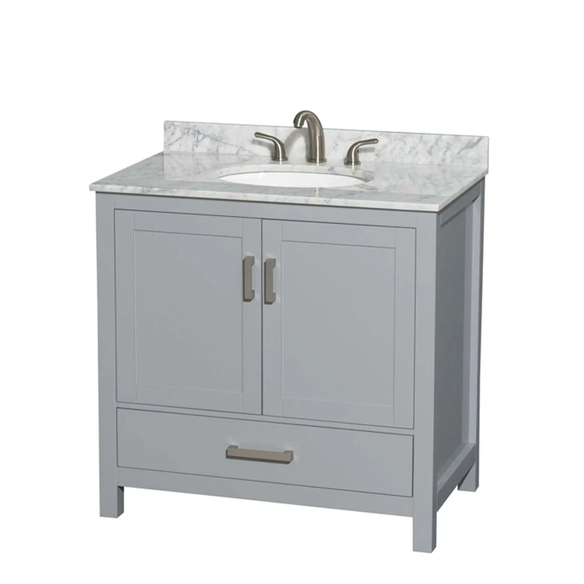 36" Sheffield Single Bathroom Vanity in Gray with Brushed Chrome Trim by Wyndham