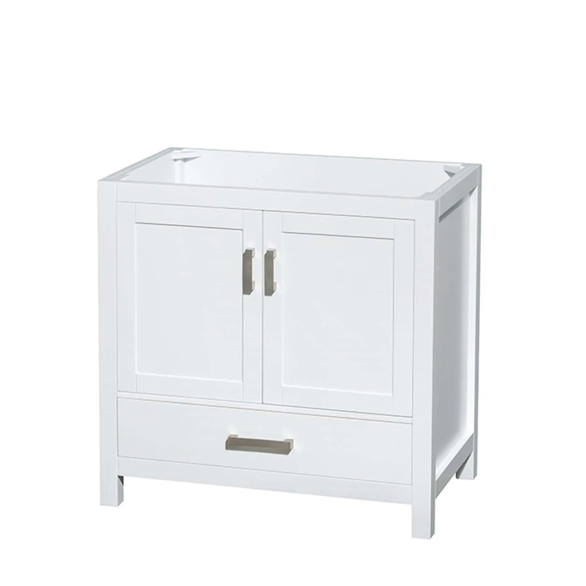 36" Sheffield Single Bathroom Vanity in White with Brushed Chrome Trim by Wyndham
