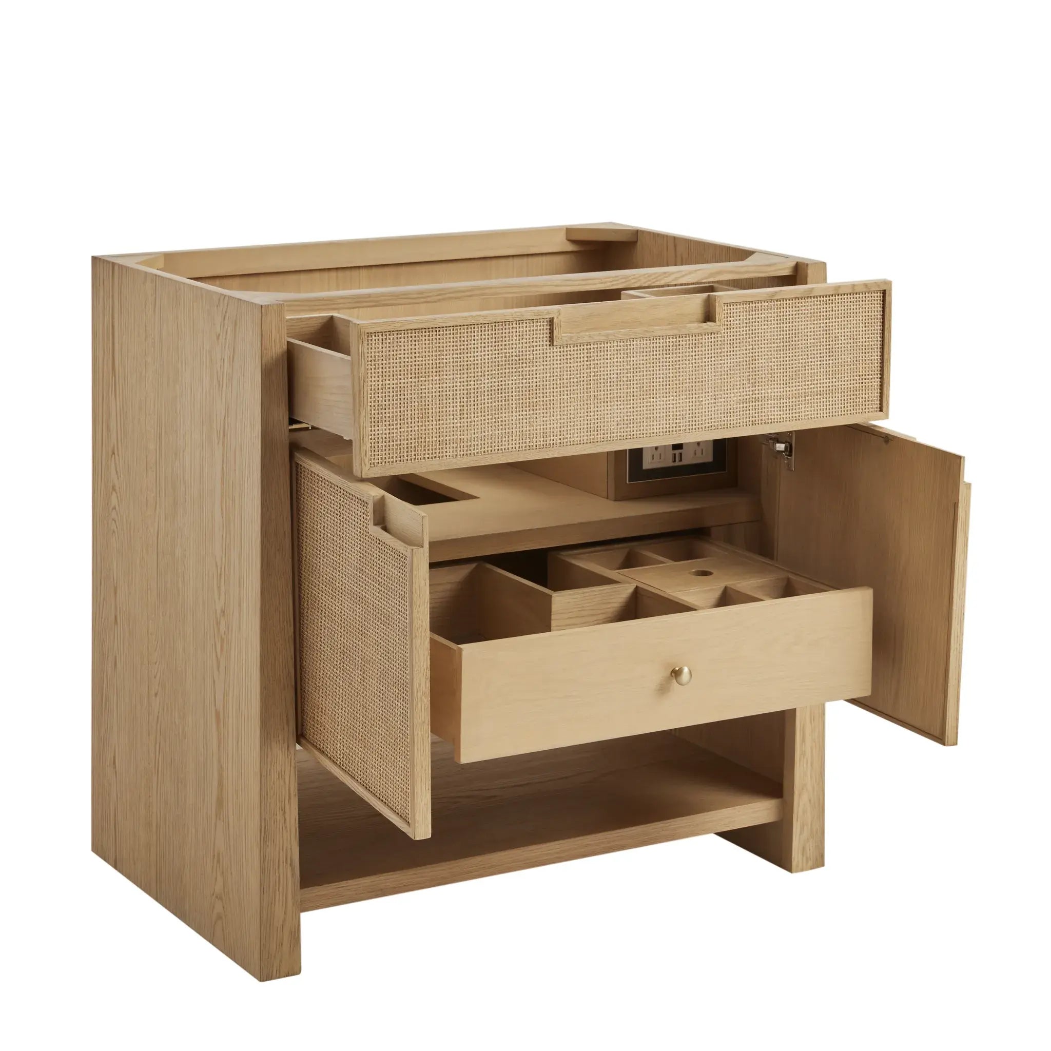 36" Solene Single Vanity in Seaside Oak-Ethereal Noctis Silestone-8" Widespread image 7