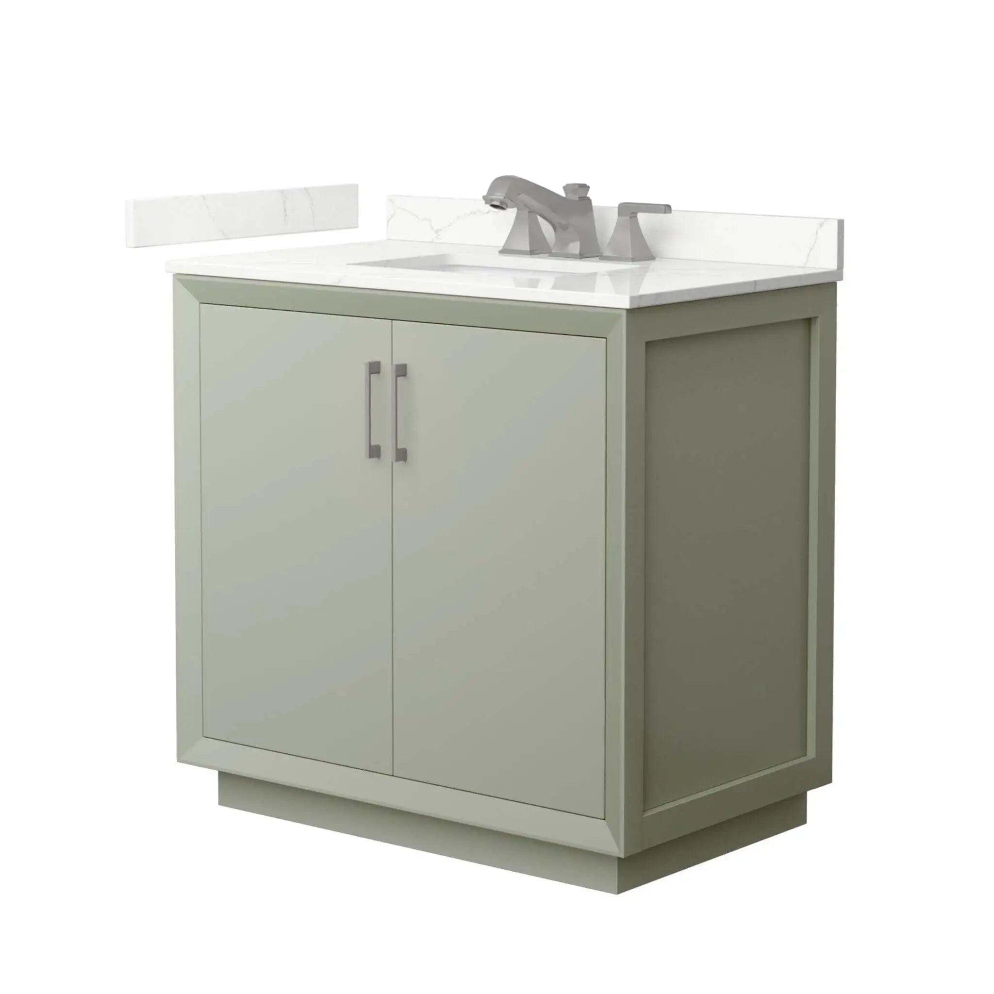 36" Strada Single Bathroom Vanity in Light Green with Brushed Nickel Trim by Wyndham