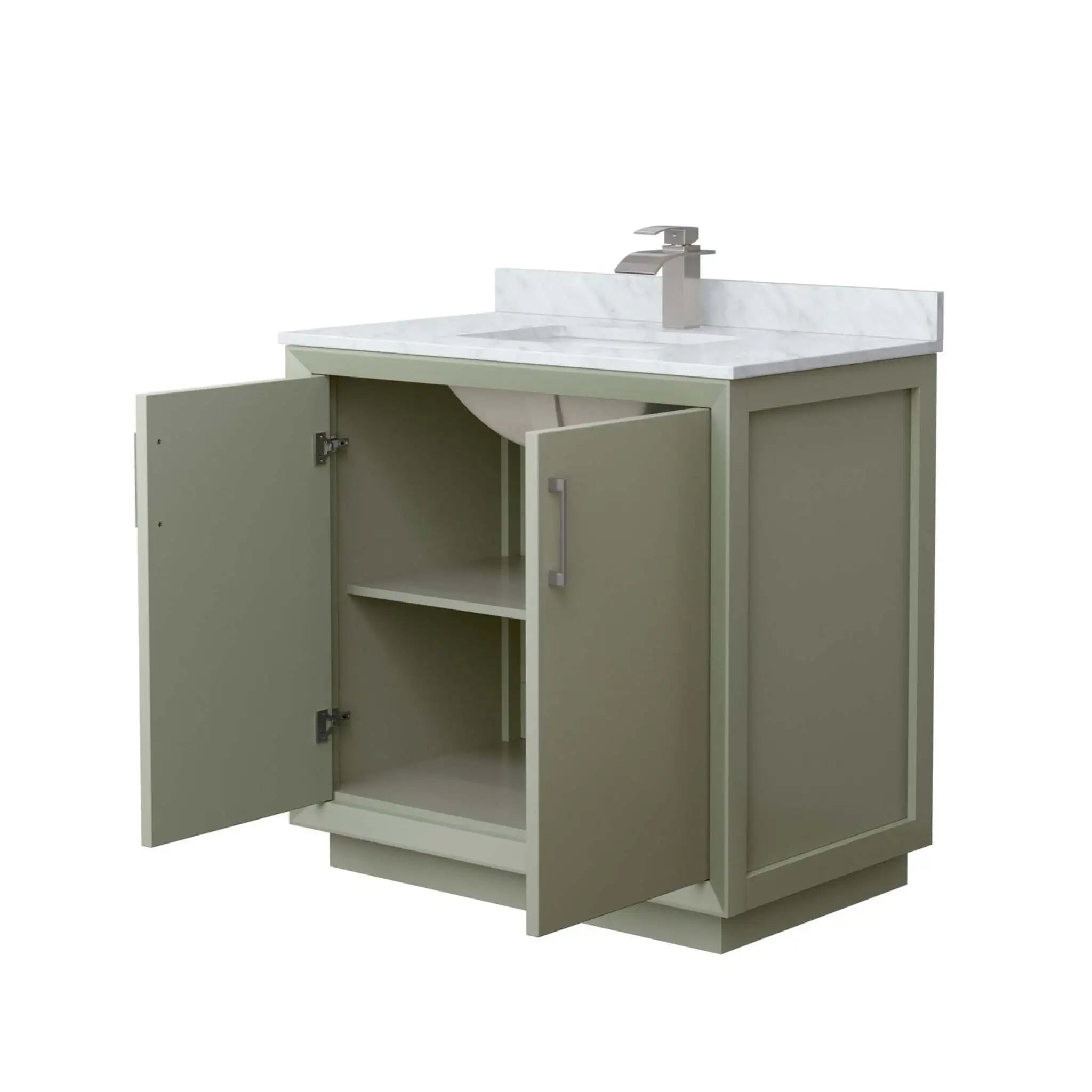36" Strada Single Bathroom Vanity in Light Green with Brushed Nickel Trim by Wyndham