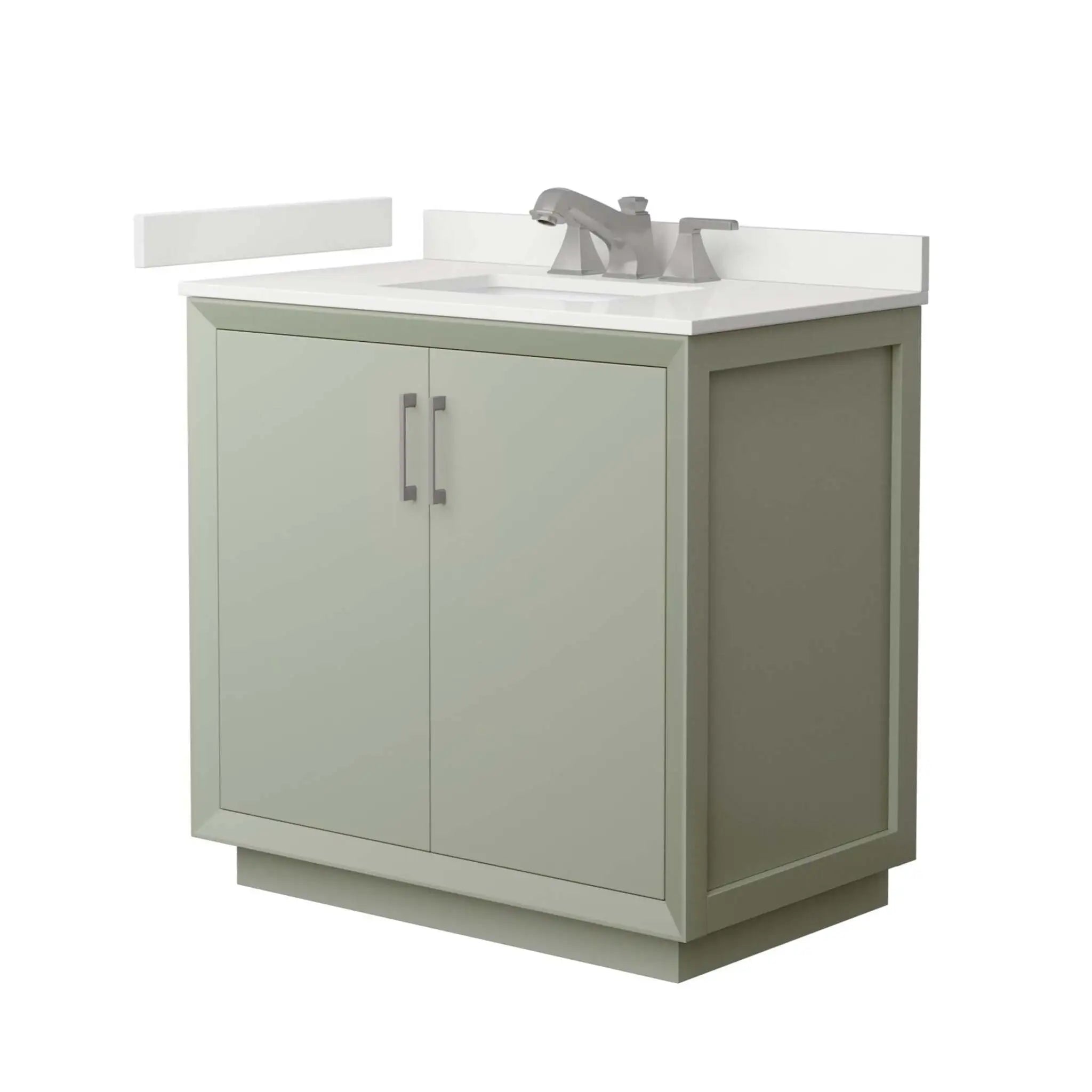36" Strada Single Bathroom Vanity in Light Green with Brushed Nickel Trim by Wyndham