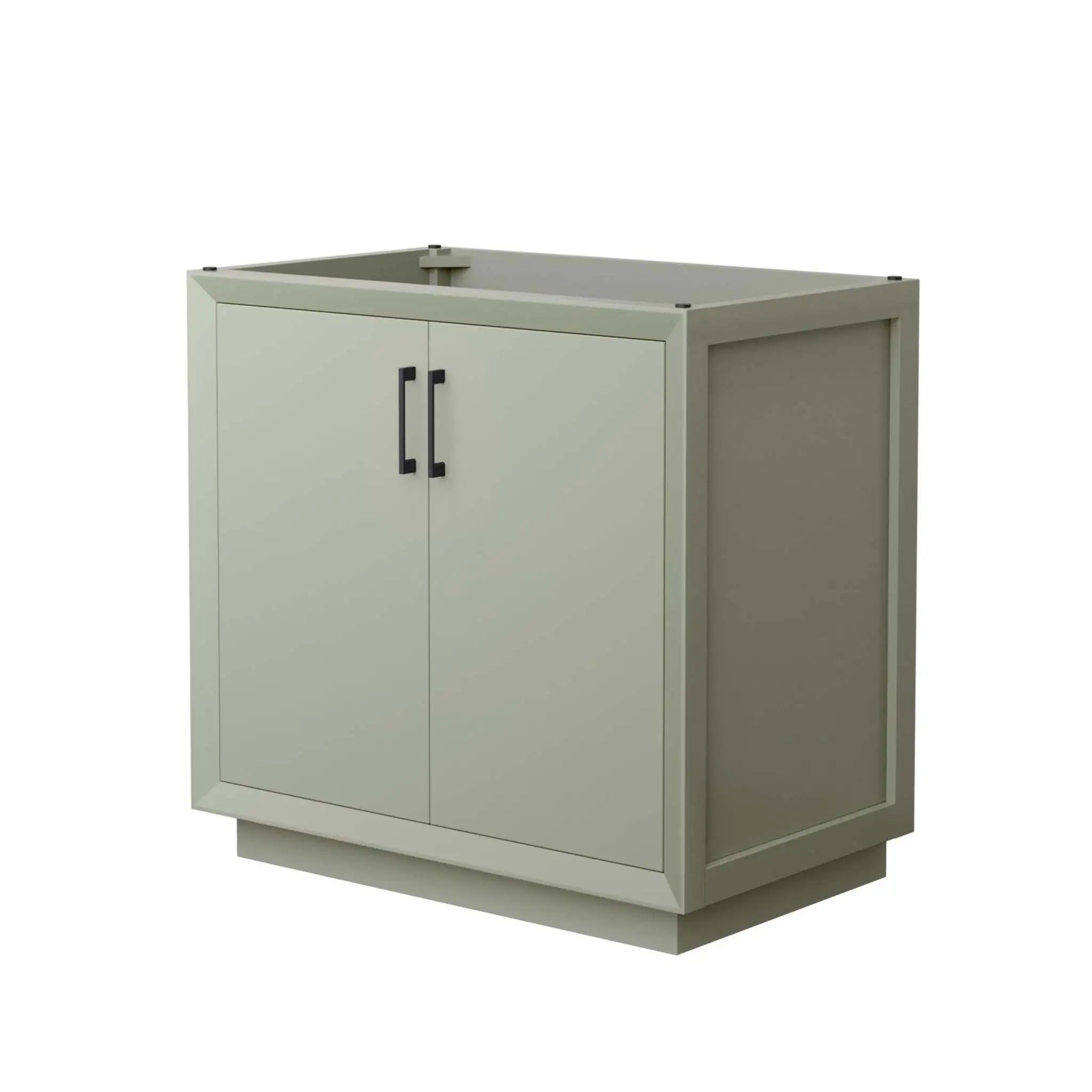 36" Strada Single Bathroom Vanity in Light Green with Matte Black Trim by Wyndham
