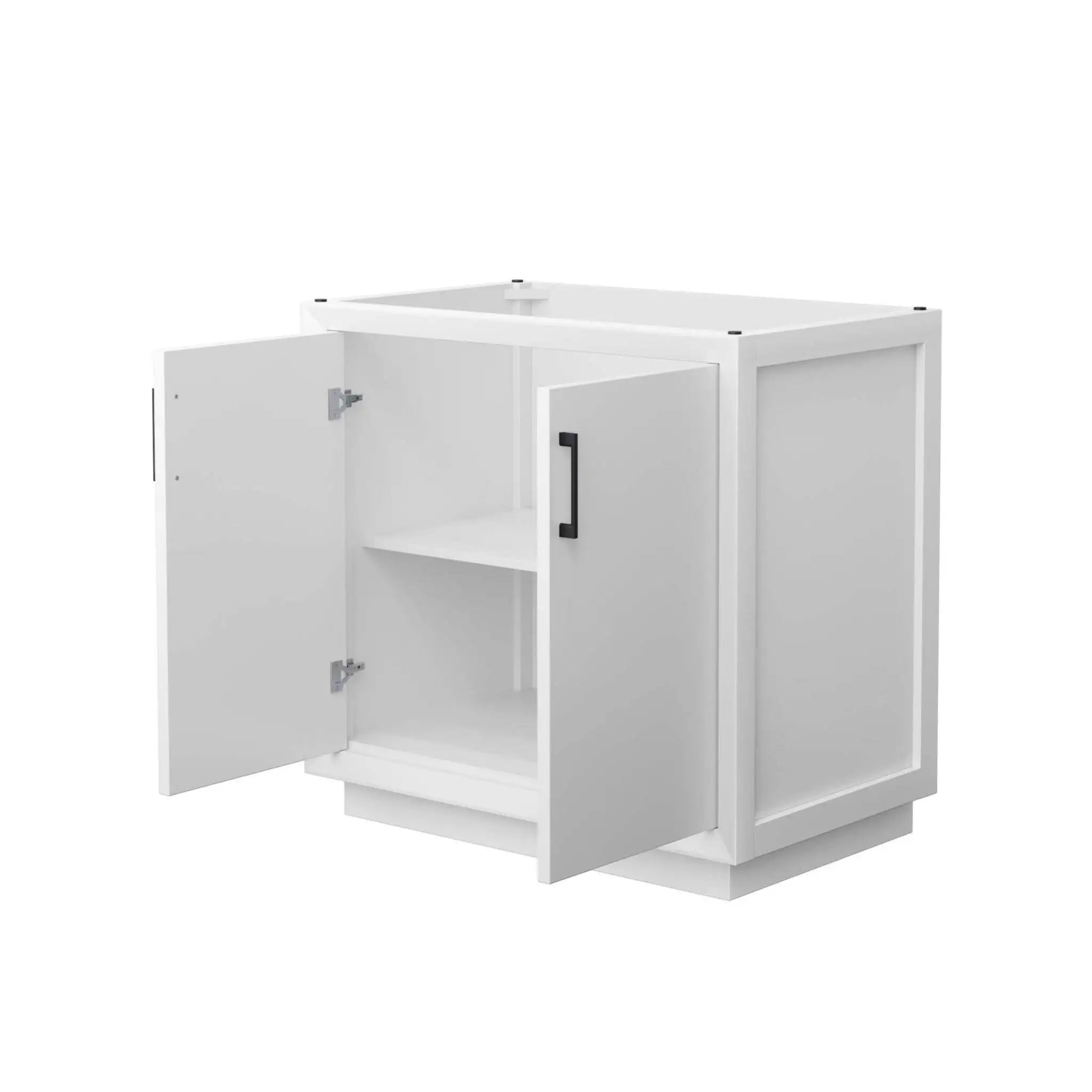 36" Strada Single Bathroom Vanity in White with Matte Black Trim by Wyndham