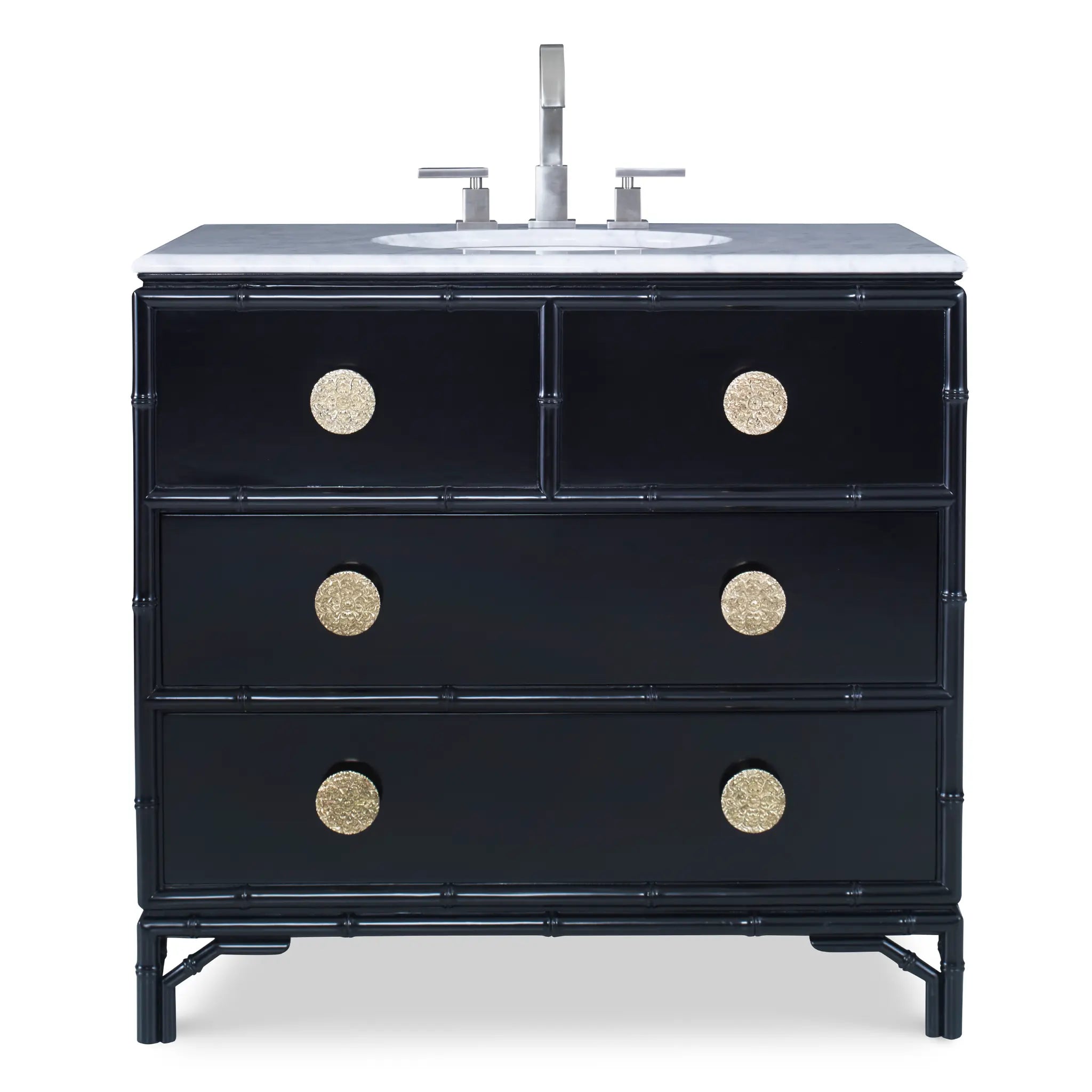 38" Bamboo Sink Chest - Glossy Black by Ambella Home image