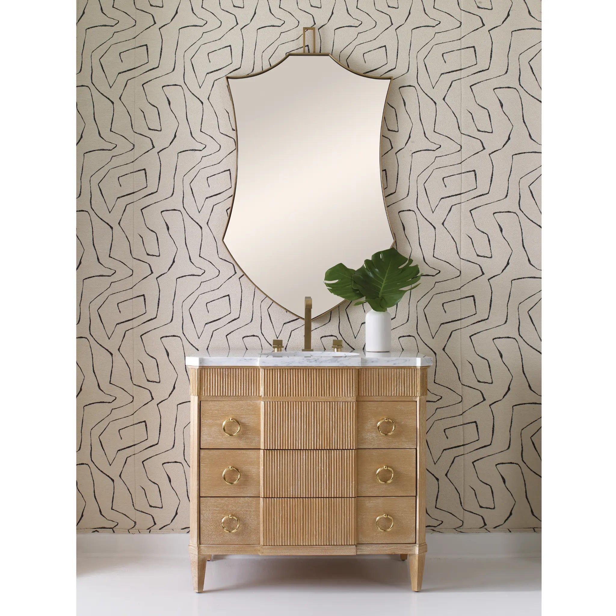 38" Tambour Sink Chest - Ceruse by Ambella Home image 3
