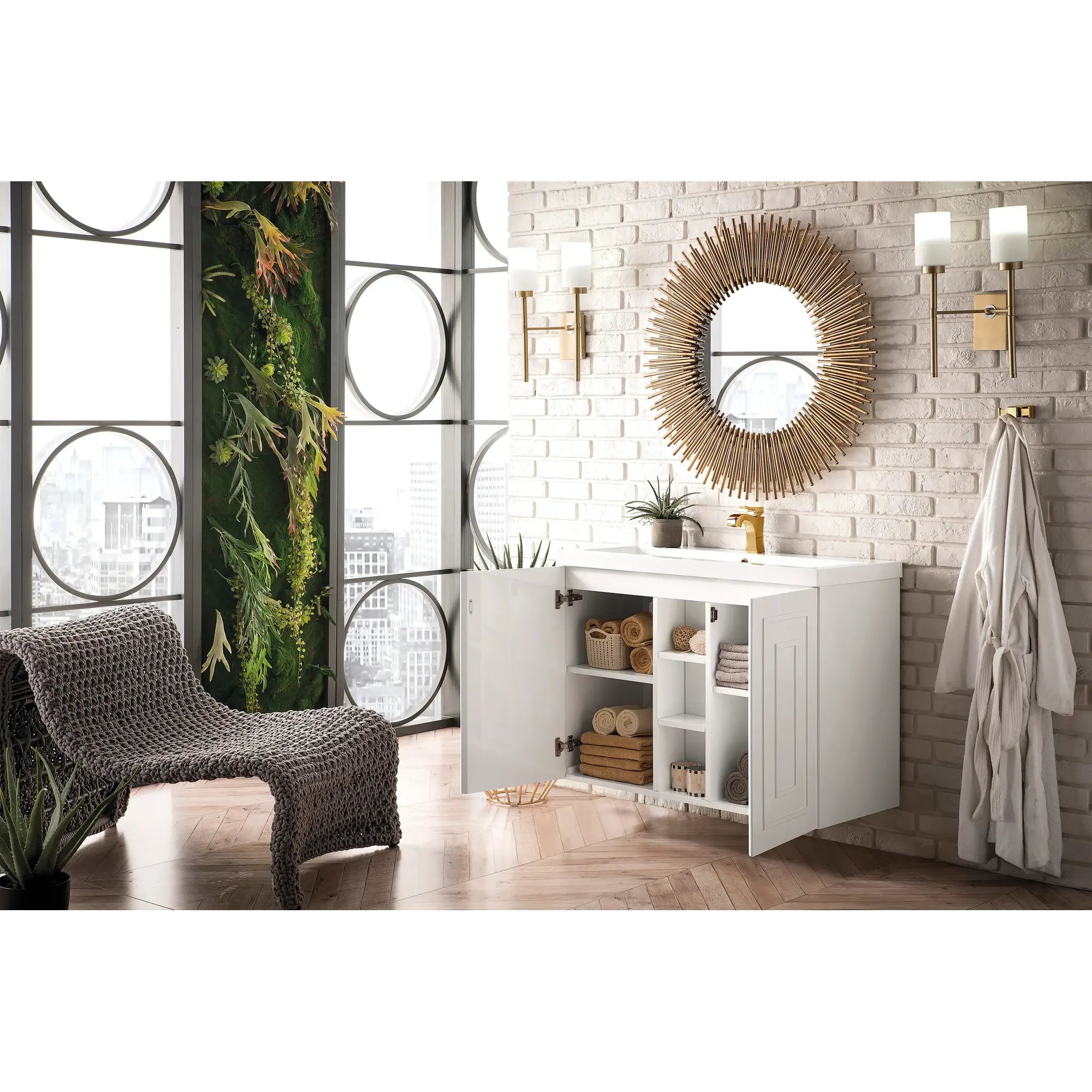39.5" Alicante Single Vanity in Glossy White-White Glossy image 3
