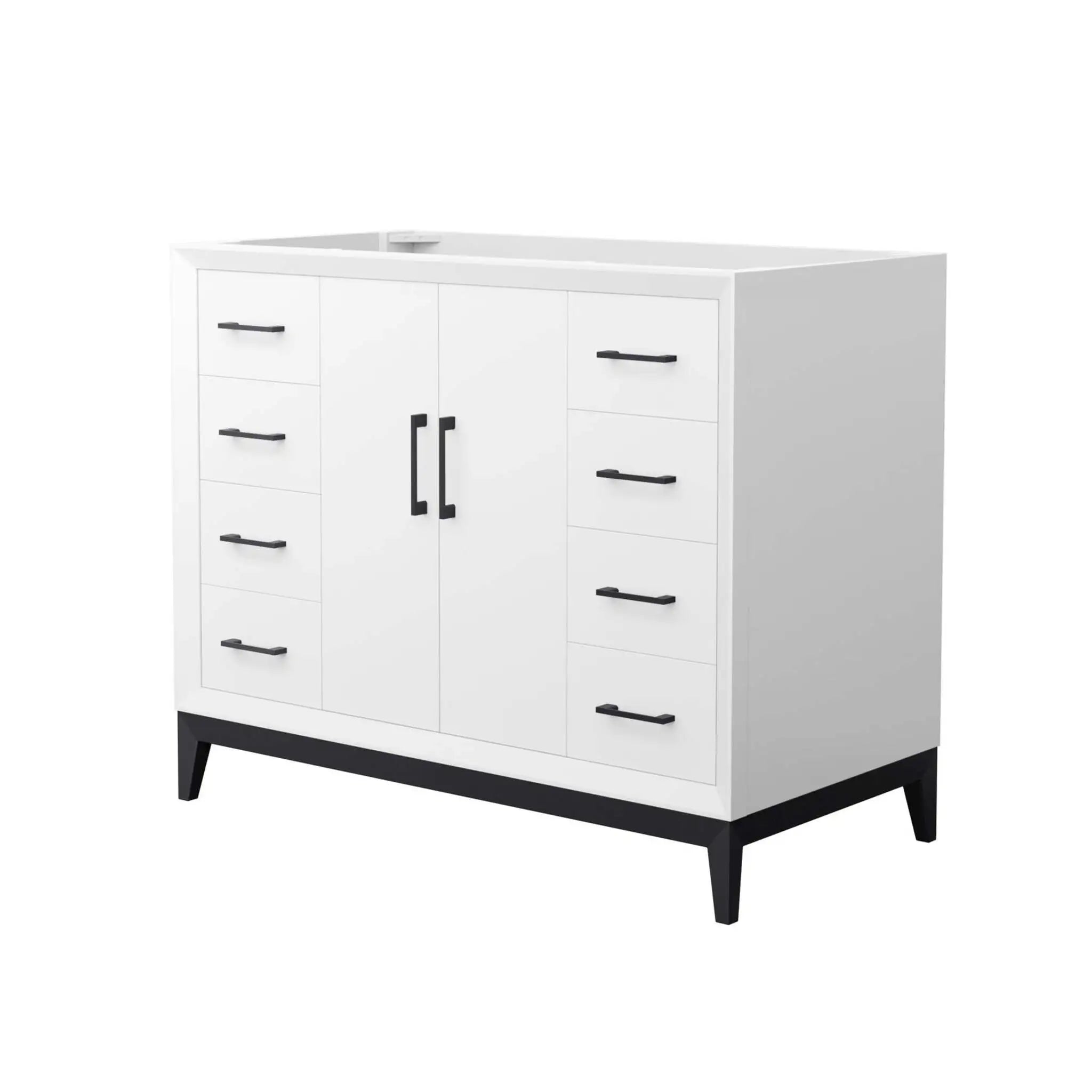 42" Amici Single Bathroom Vanity in White with Matte Black Trim by Wyndham