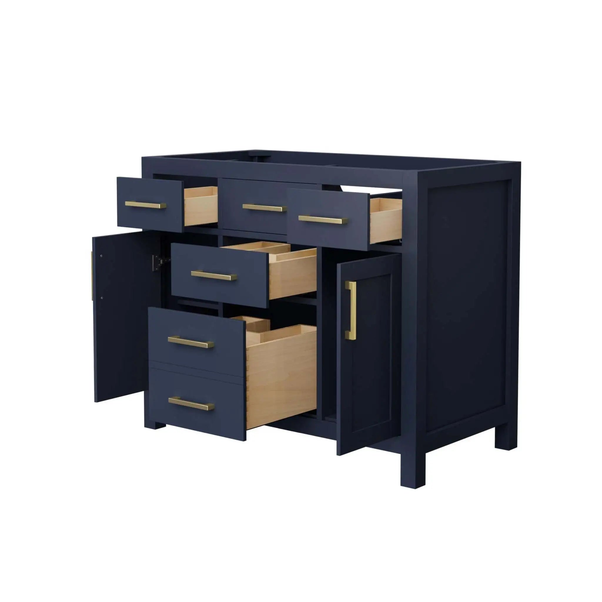 42" Beckett Single Bathroom Vanity in Dark Blue with Brushed Nickel Trim by Wyndham