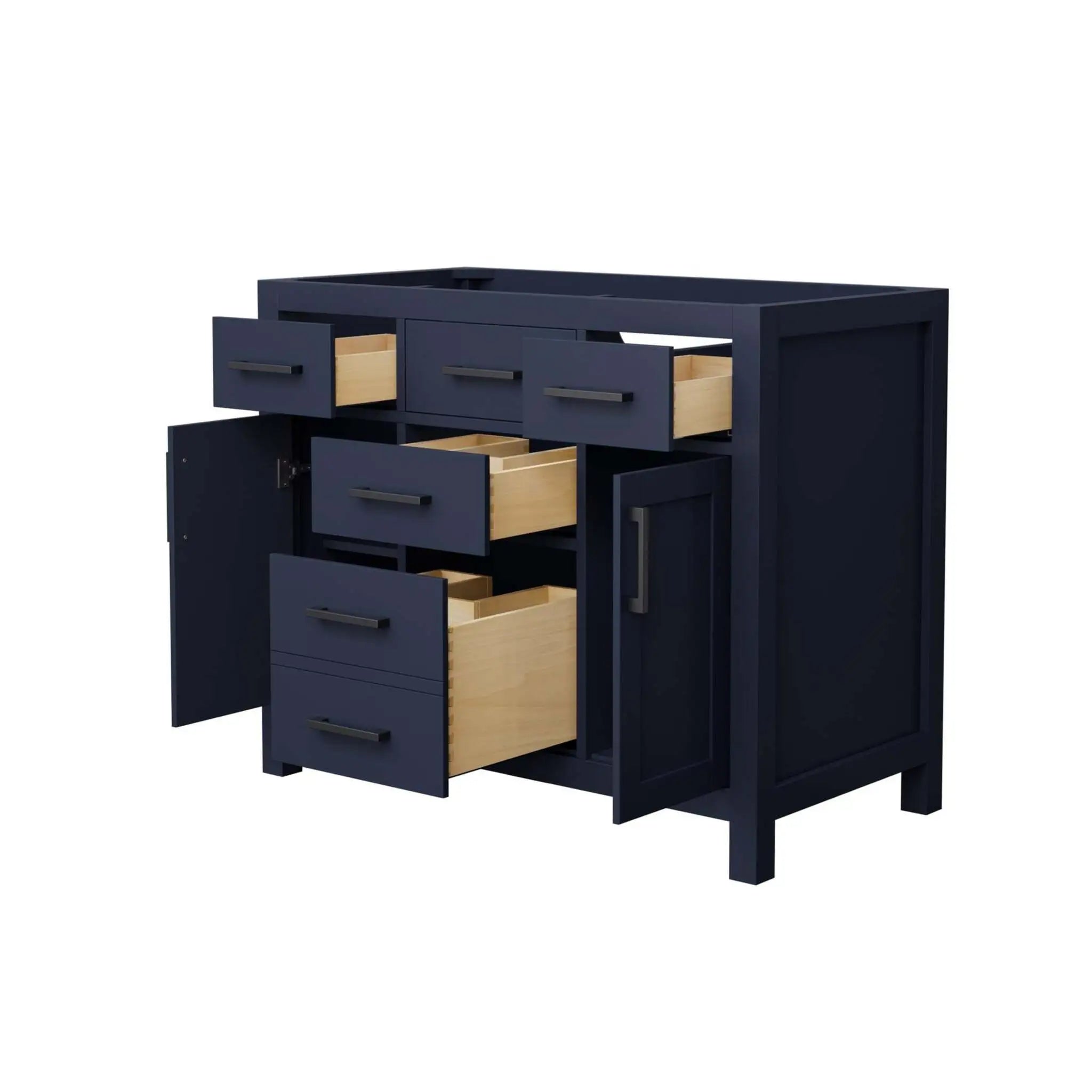 42" Beckett Single Bathroom Vanity in Dark Blue with Matte Black Trim by Wyndham