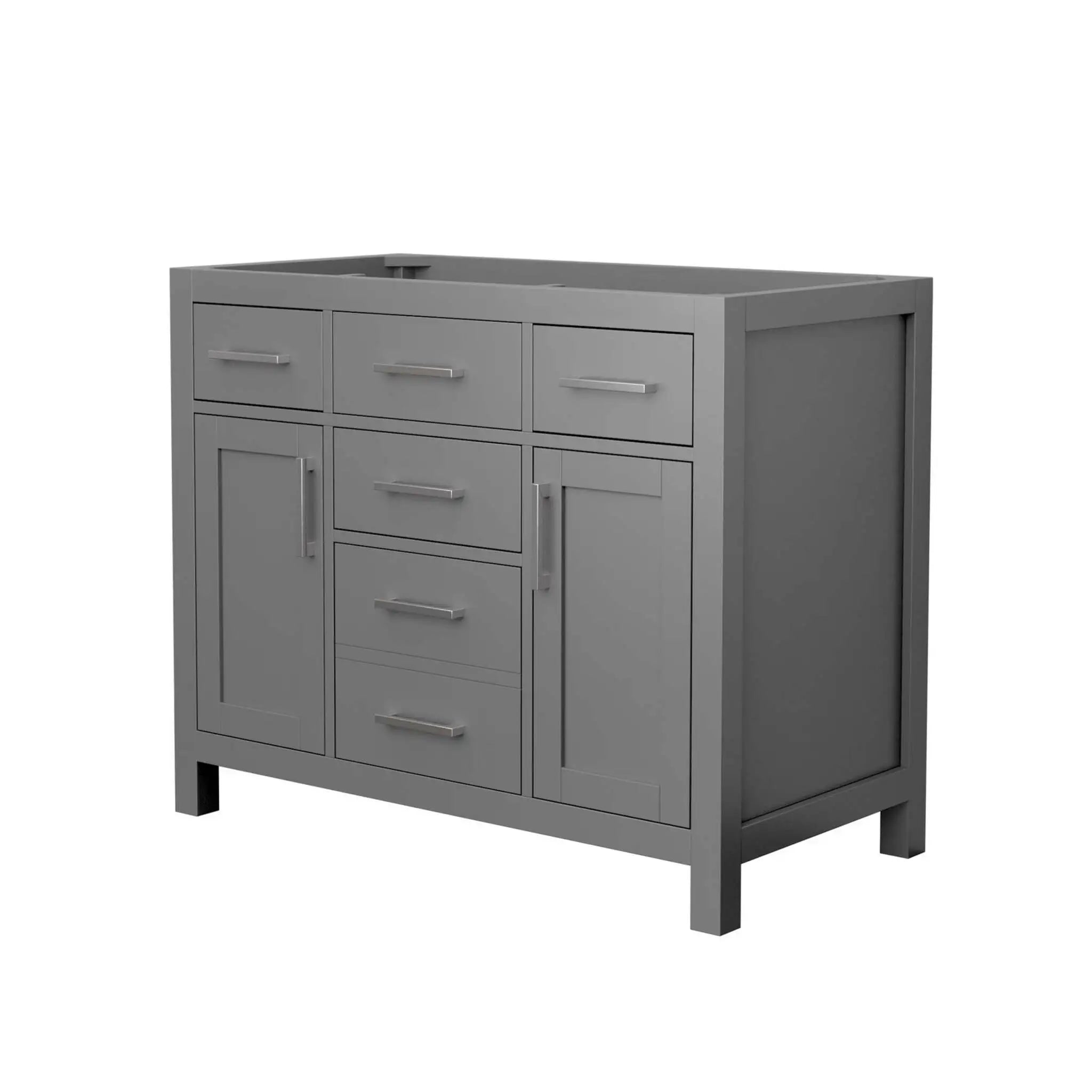 42" Beckett Single Bathroom Vanity in Dark Gray with Brushed Nickel Trim by Wyndham