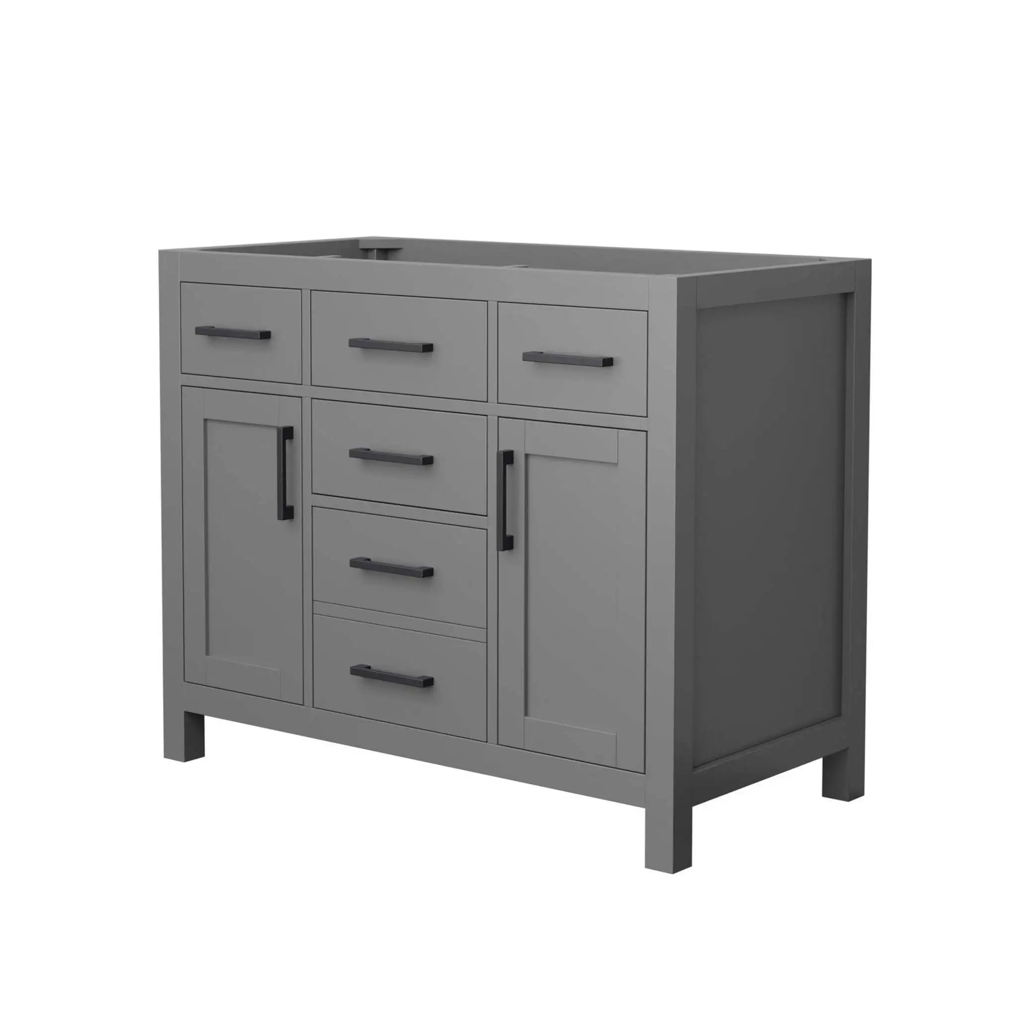 42" Beckett Single Bathroom Vanity in Dark Gray with Matte Black Trim by Wyndham