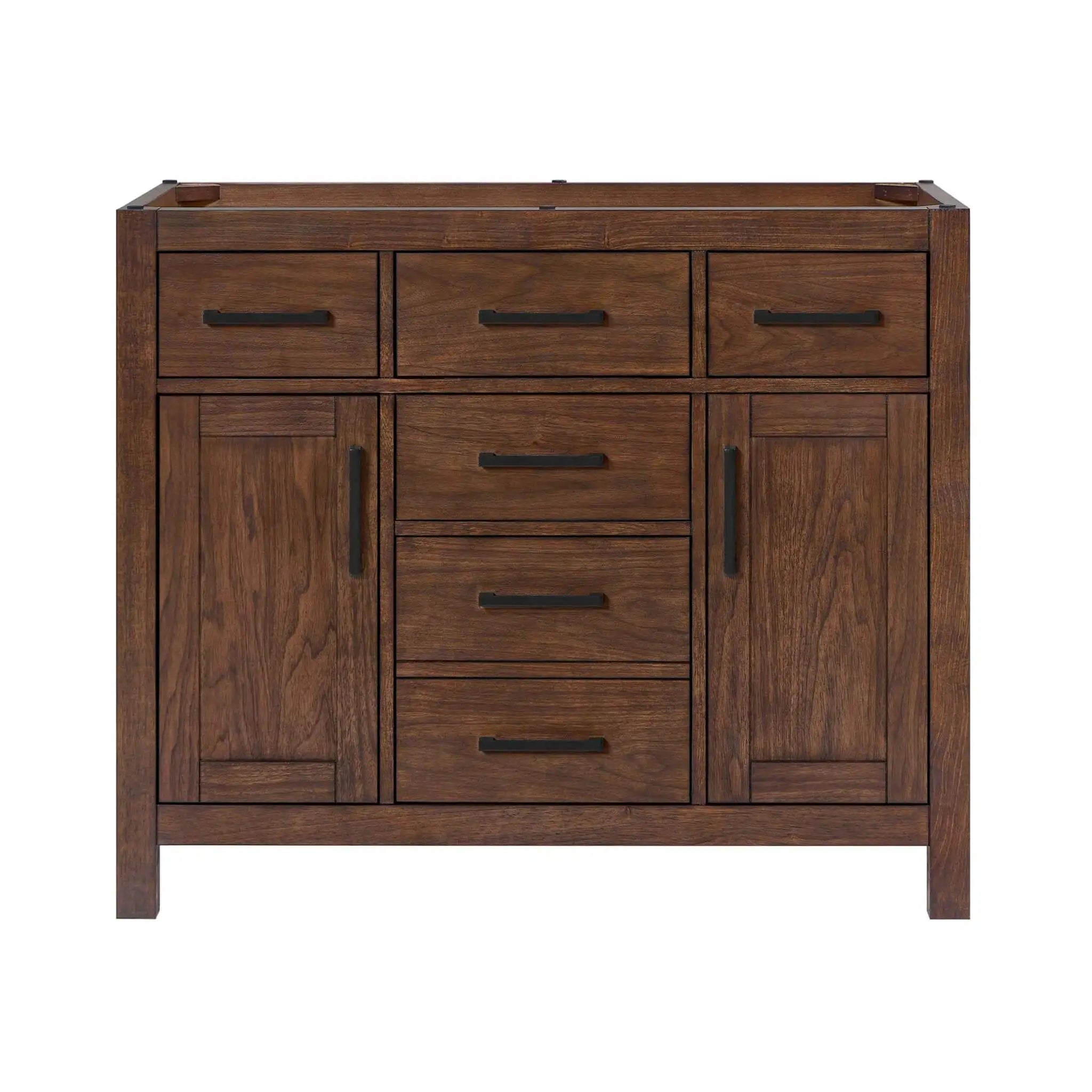 42" Beckett Single Bathroom Vanity in Dark Walnut with Matte Black Trim by Wyndham