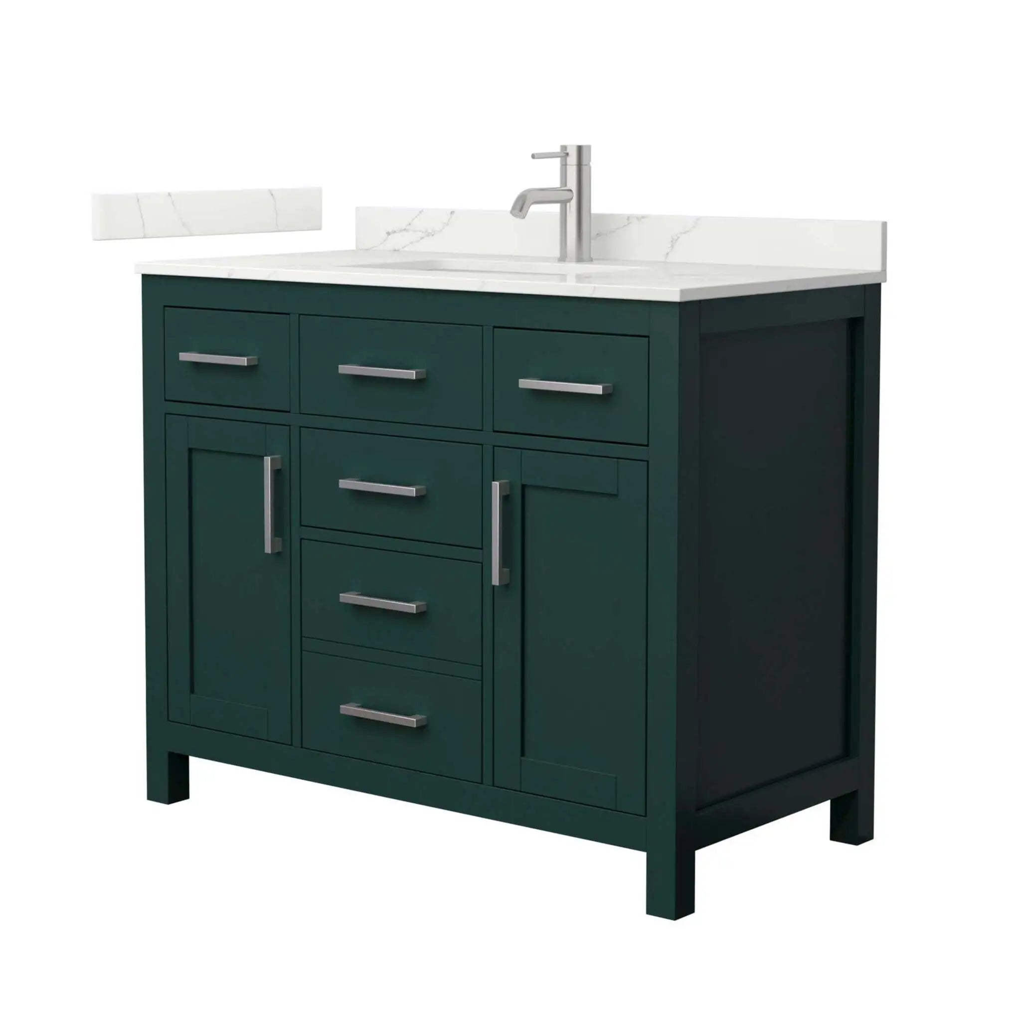 42" Beckett Single Bathroom Vanity in Green with Brushed Nickel Trim by Wyndham