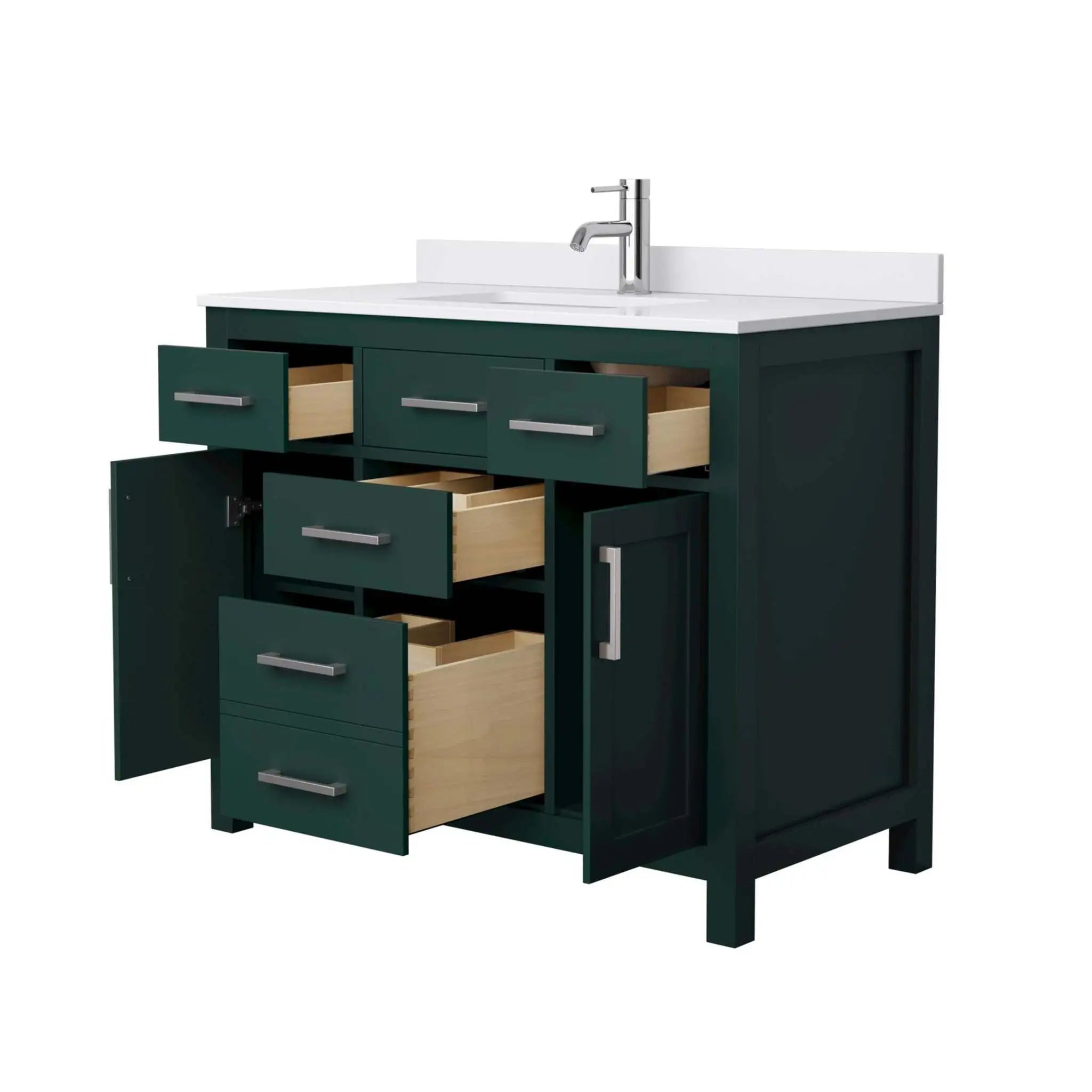 42" Beckett Single Bathroom Vanity in Green with Brushed Nickel Trim by Wyndham