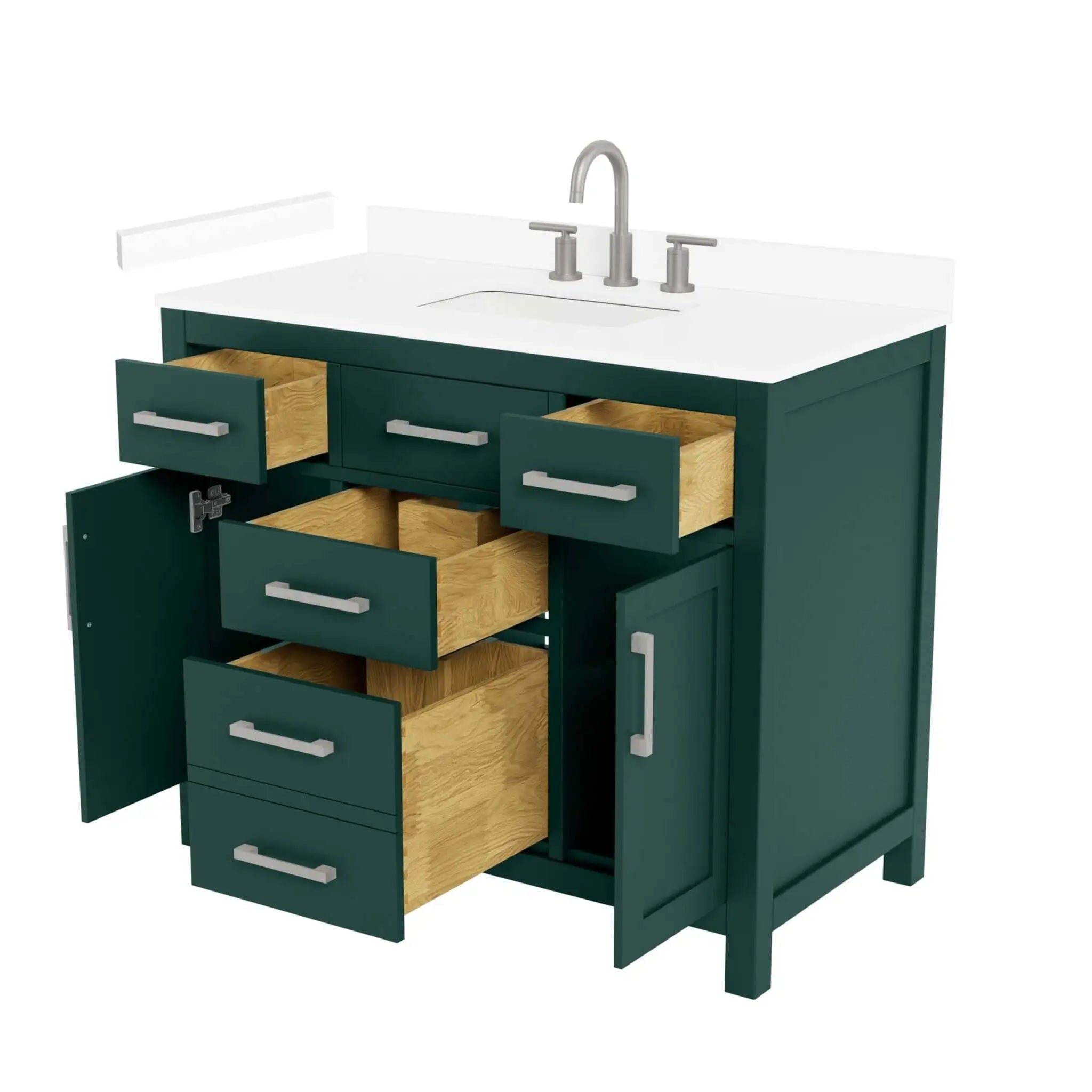 42" Beckett Single Bathroom Vanity in Green with Brushed Nickel Trim by Wyndham